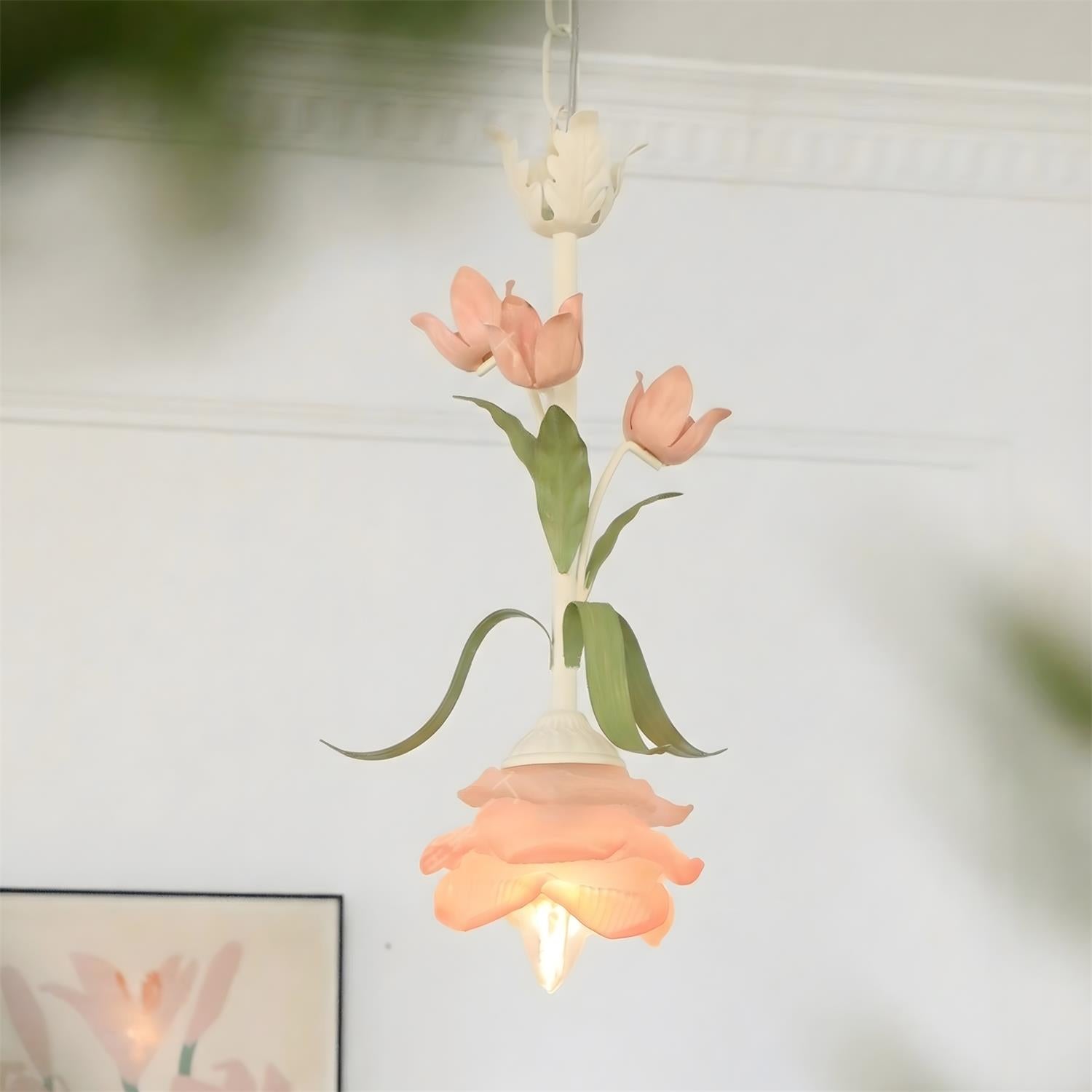 Springeau Floral Glass Pendant Light