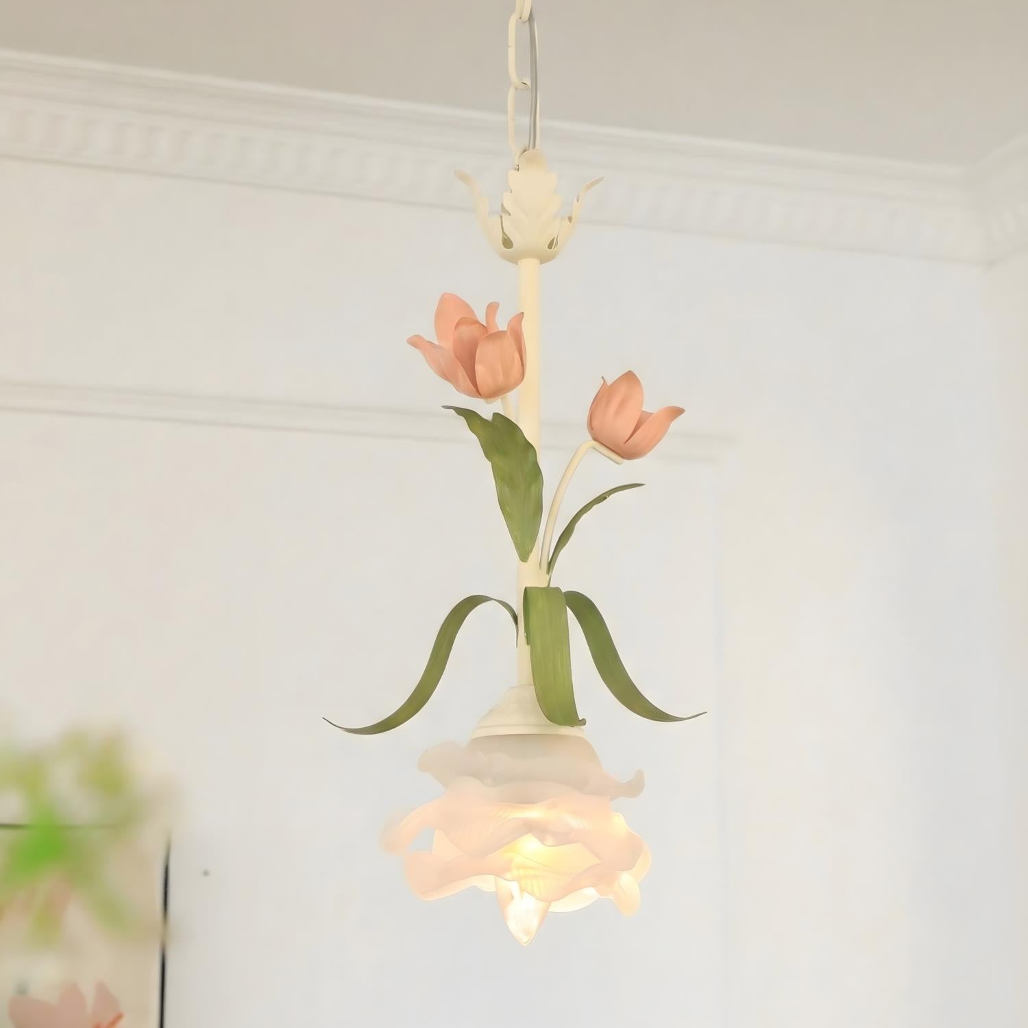 Springeau Floral Glass Pendant Light