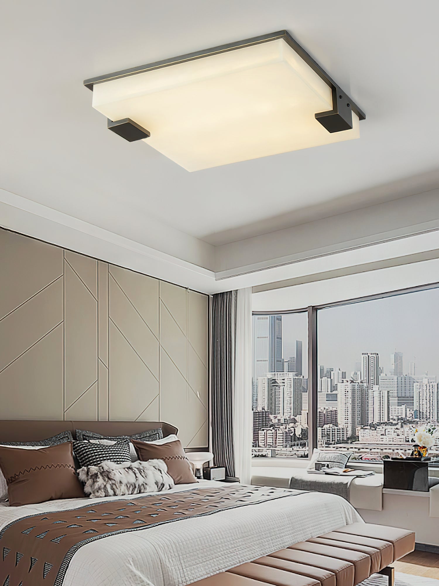 Otalyra Minimalist Alabaster Ceiling Light - Blowlighting