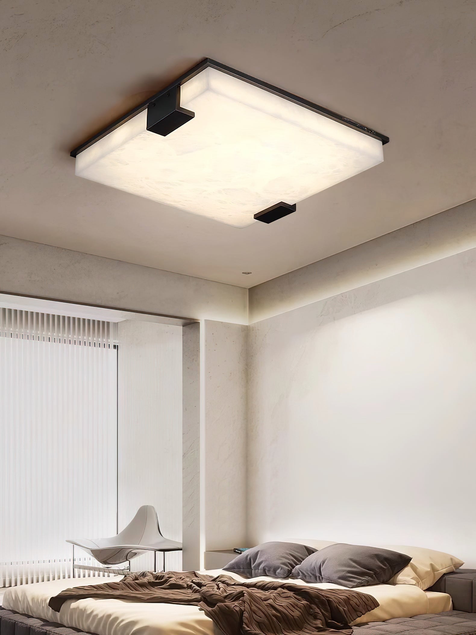 Otalyra Minimalist Alabaster Ceiling Light - Blowlighting