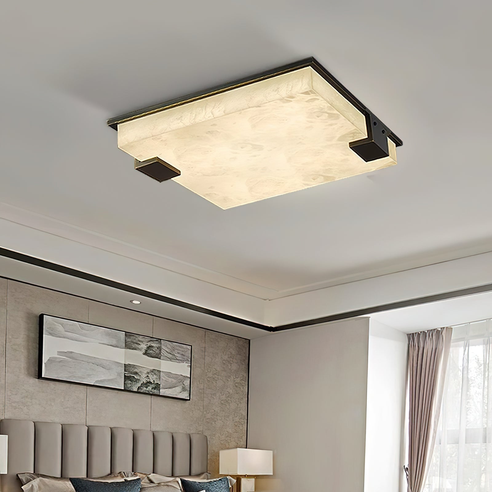 Otalyra Minimalist Alabaster Ceiling Light - Blowlighting