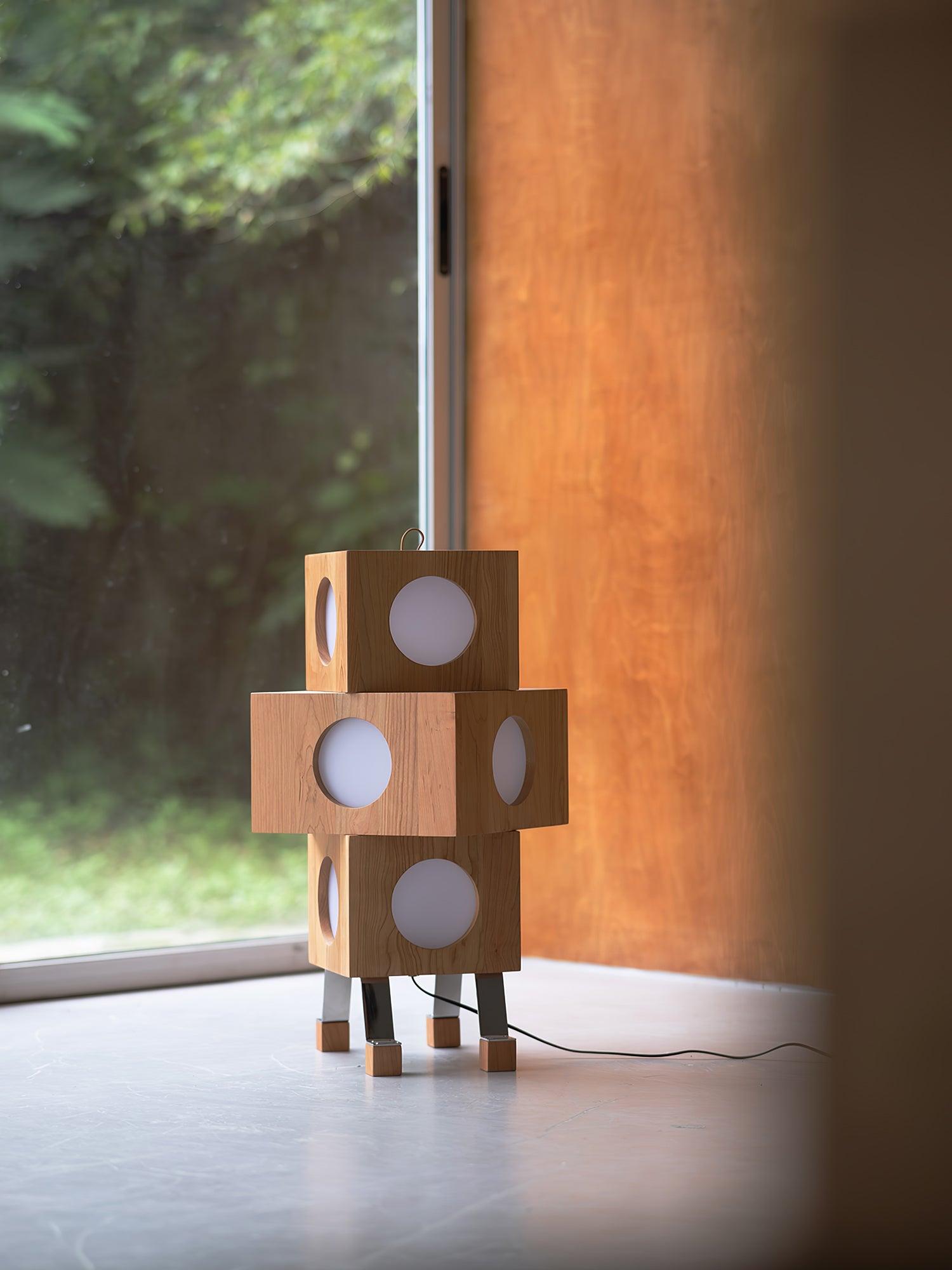Zalynora Stacked Wood Floor Lamp - Blowlighting