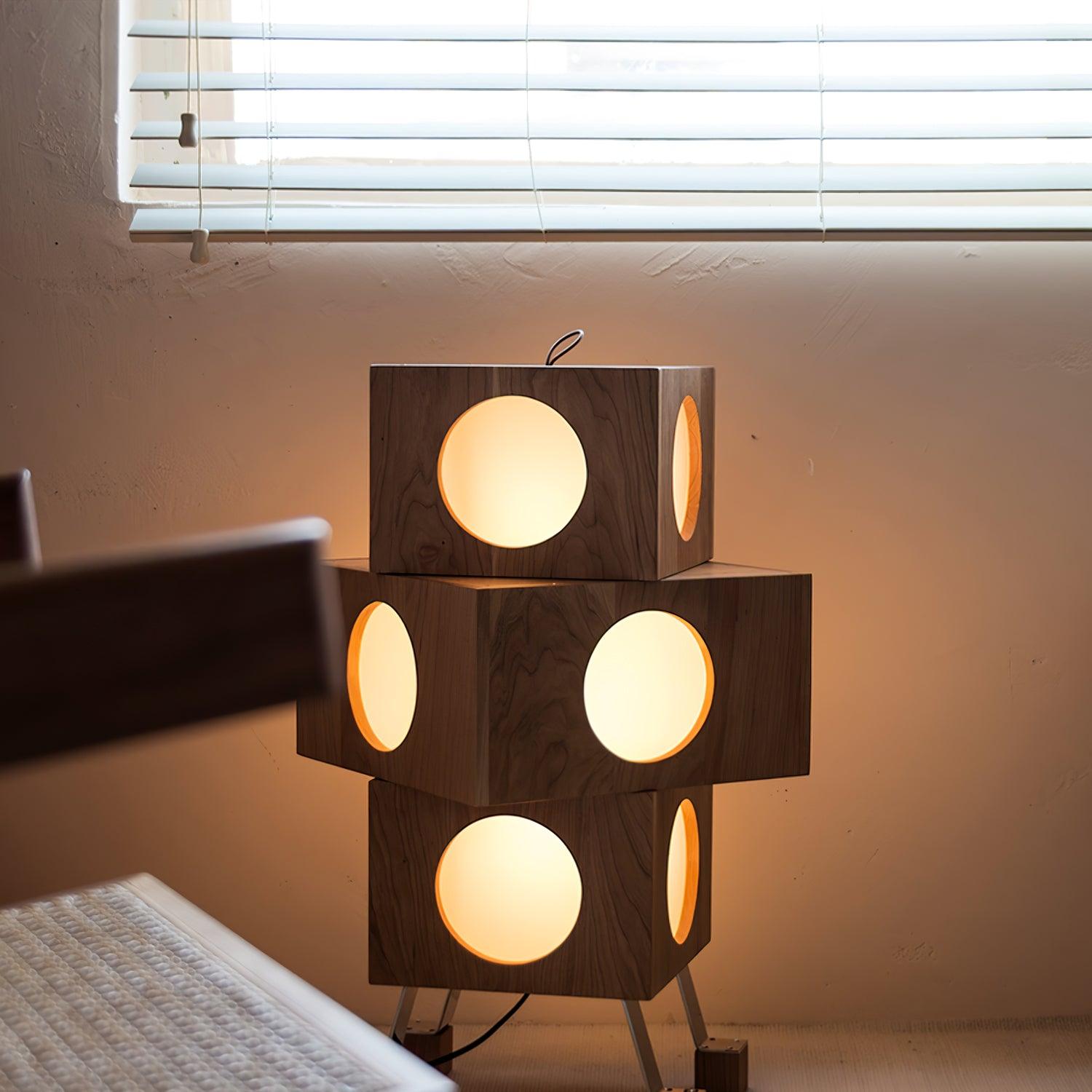 Zalynora Stacked Wood Floor Lamp - Blowlighting