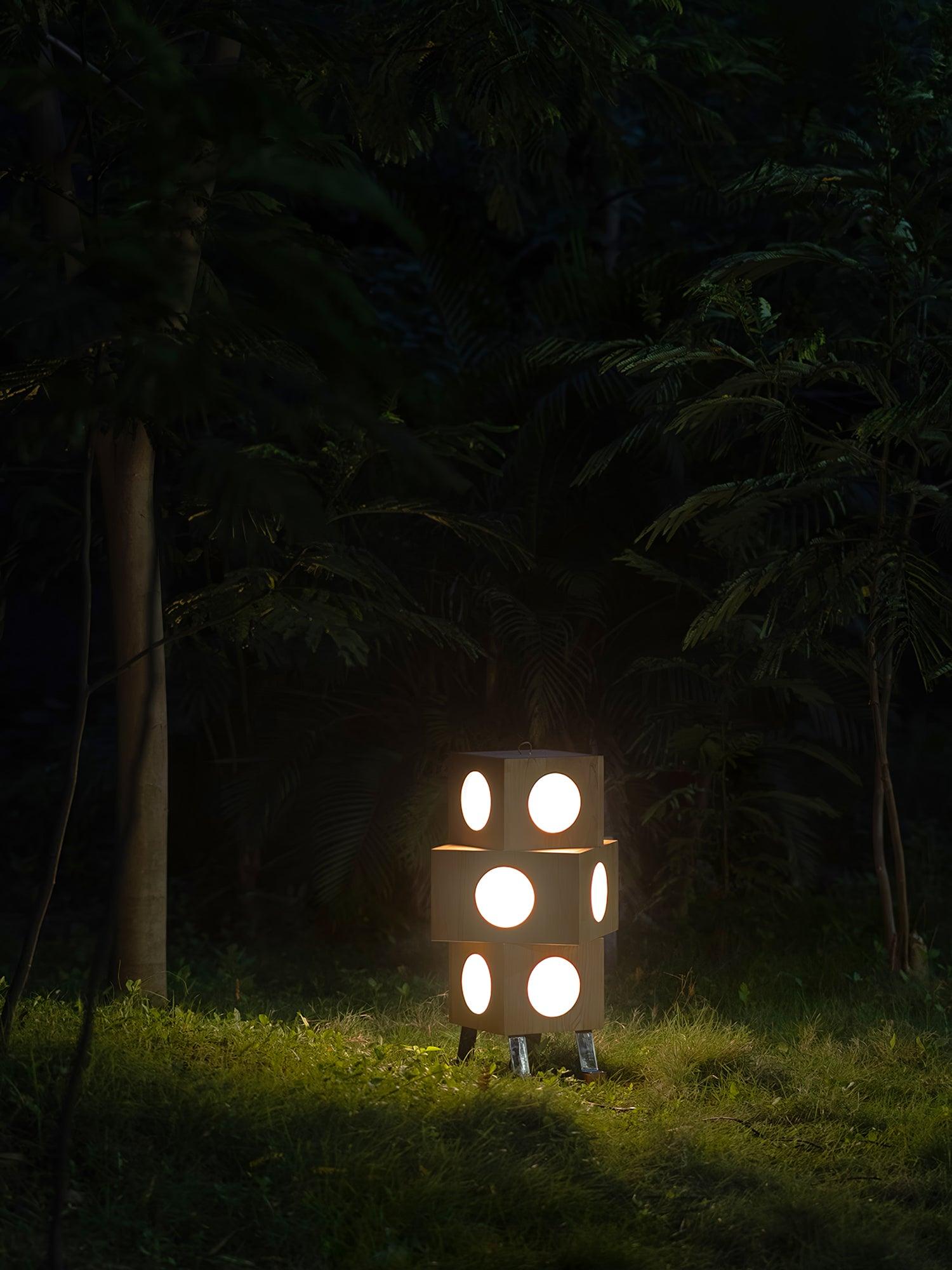 Zalynora Stacked Wood Floor Lamp - Blowlighting