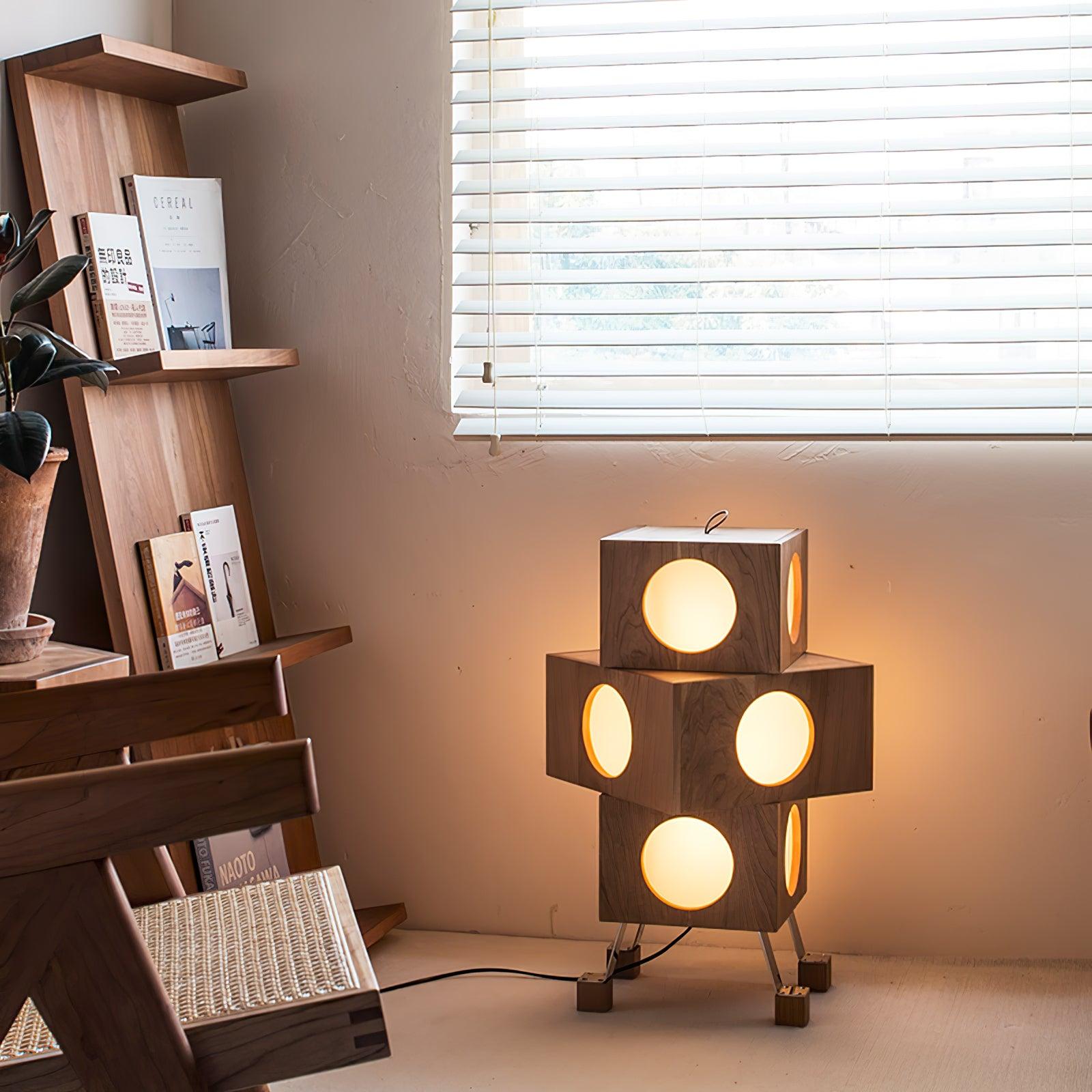 Zalynora Stacked Wood Floor Lamp - Blowlighting