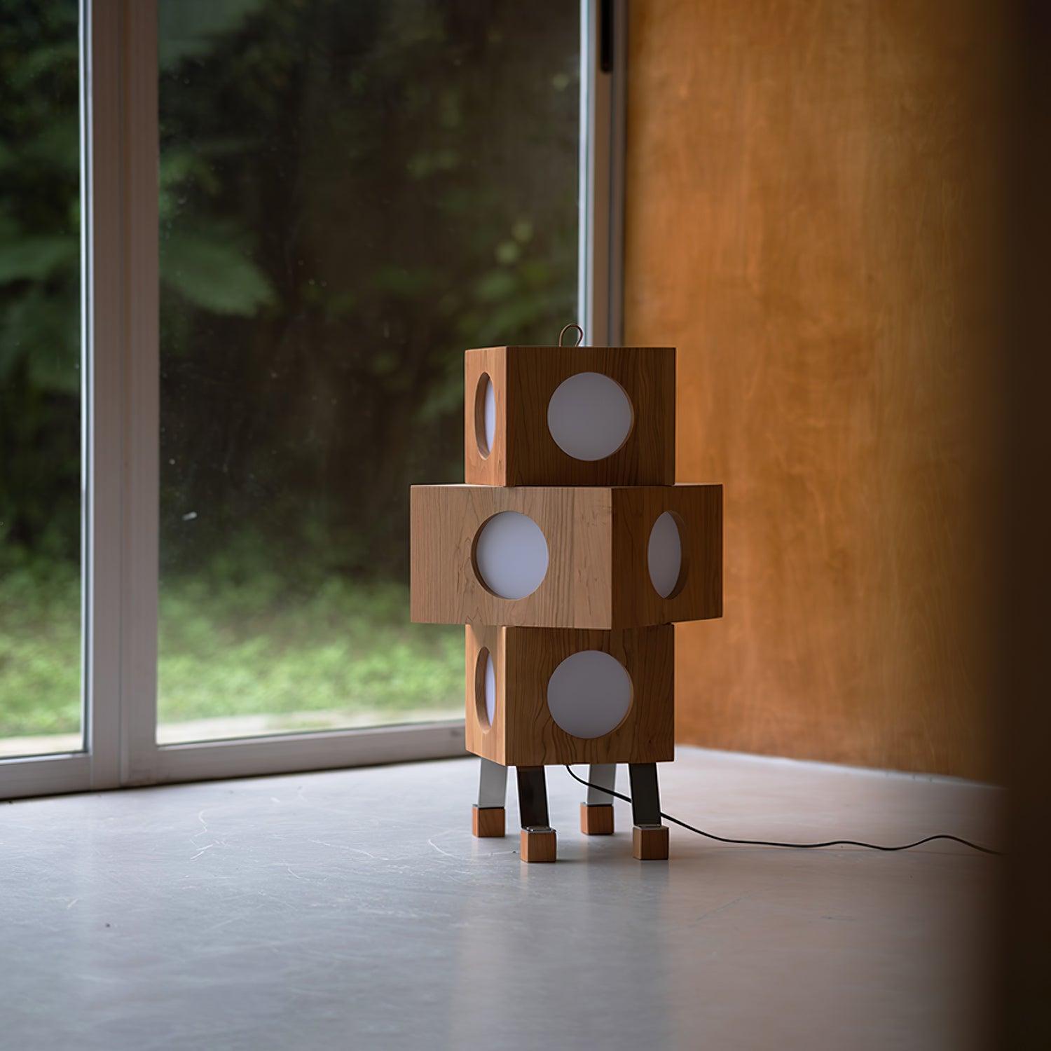 Zalynora Stacked Wood Floor Lamp - Blowlighting