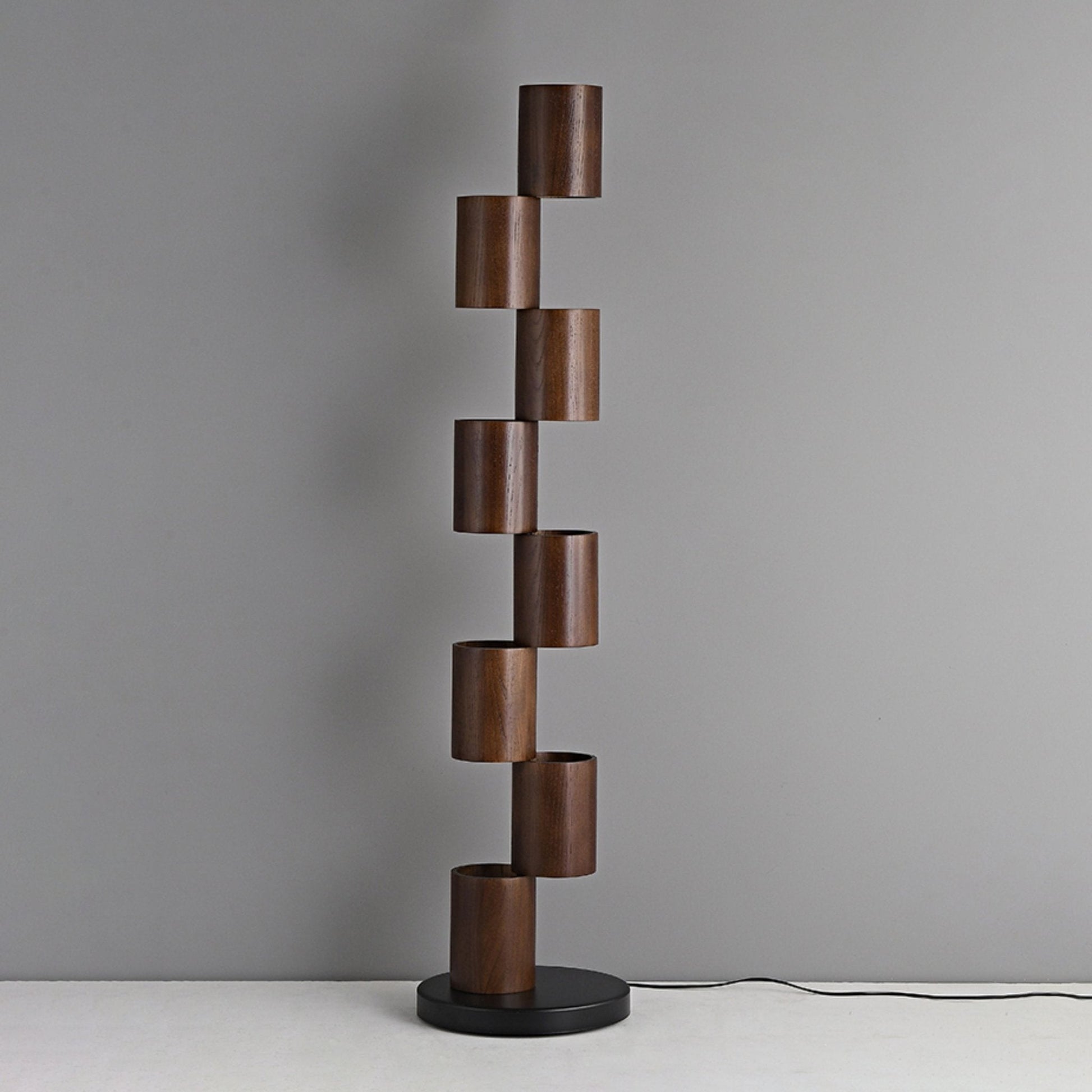 Stacked Wood Tower Floor Lamp - Vakkerlight