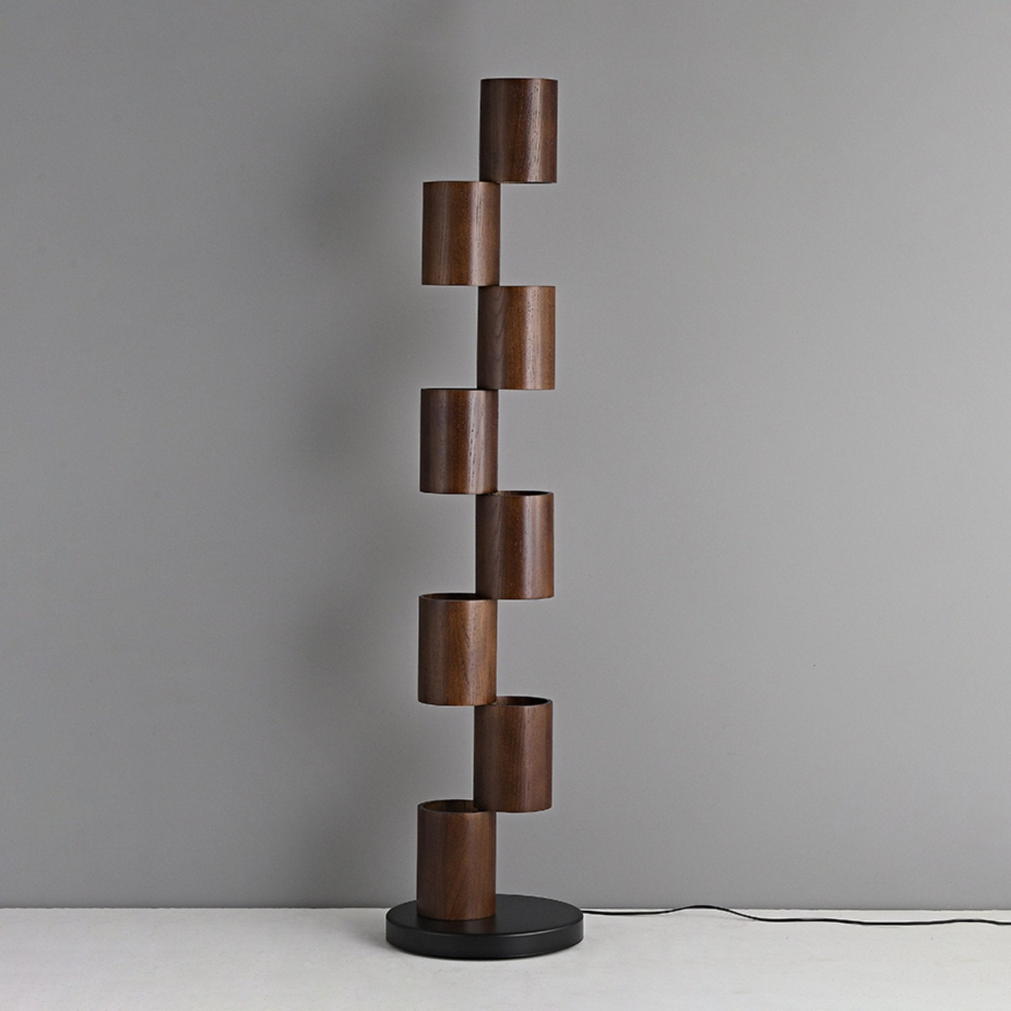 Stacked Wood Tower Floor Lamp - Vakkerlight
