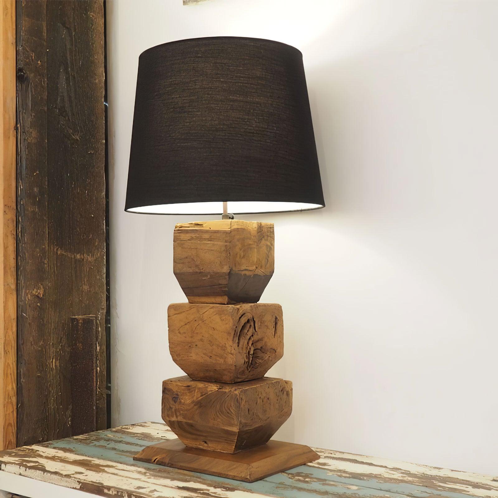 Stacked Wooden Table Lamp - Blowlighting