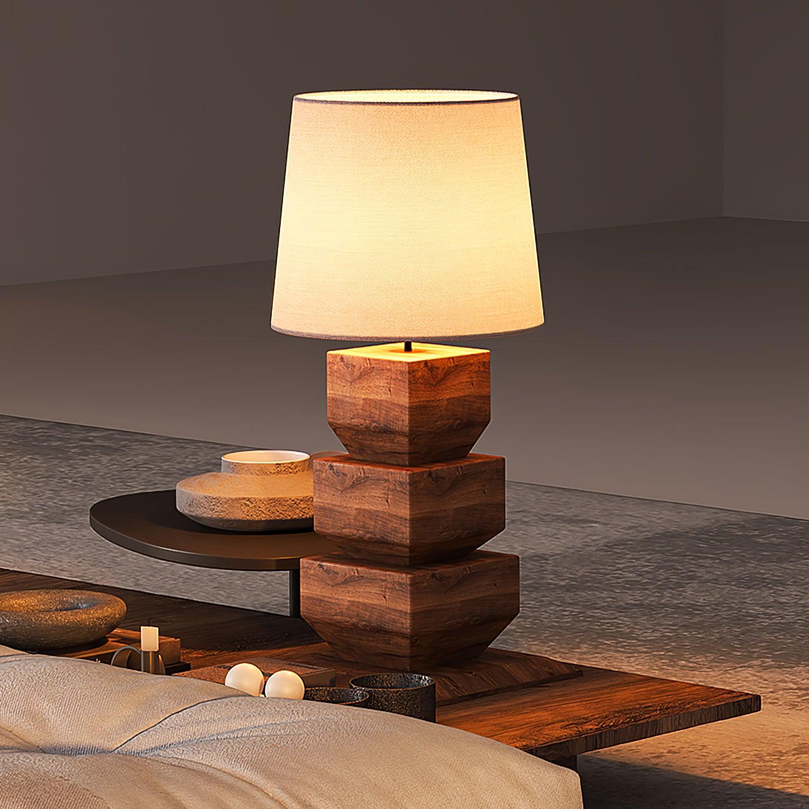 Stacked Wooden Table Lamp - Blowlighting