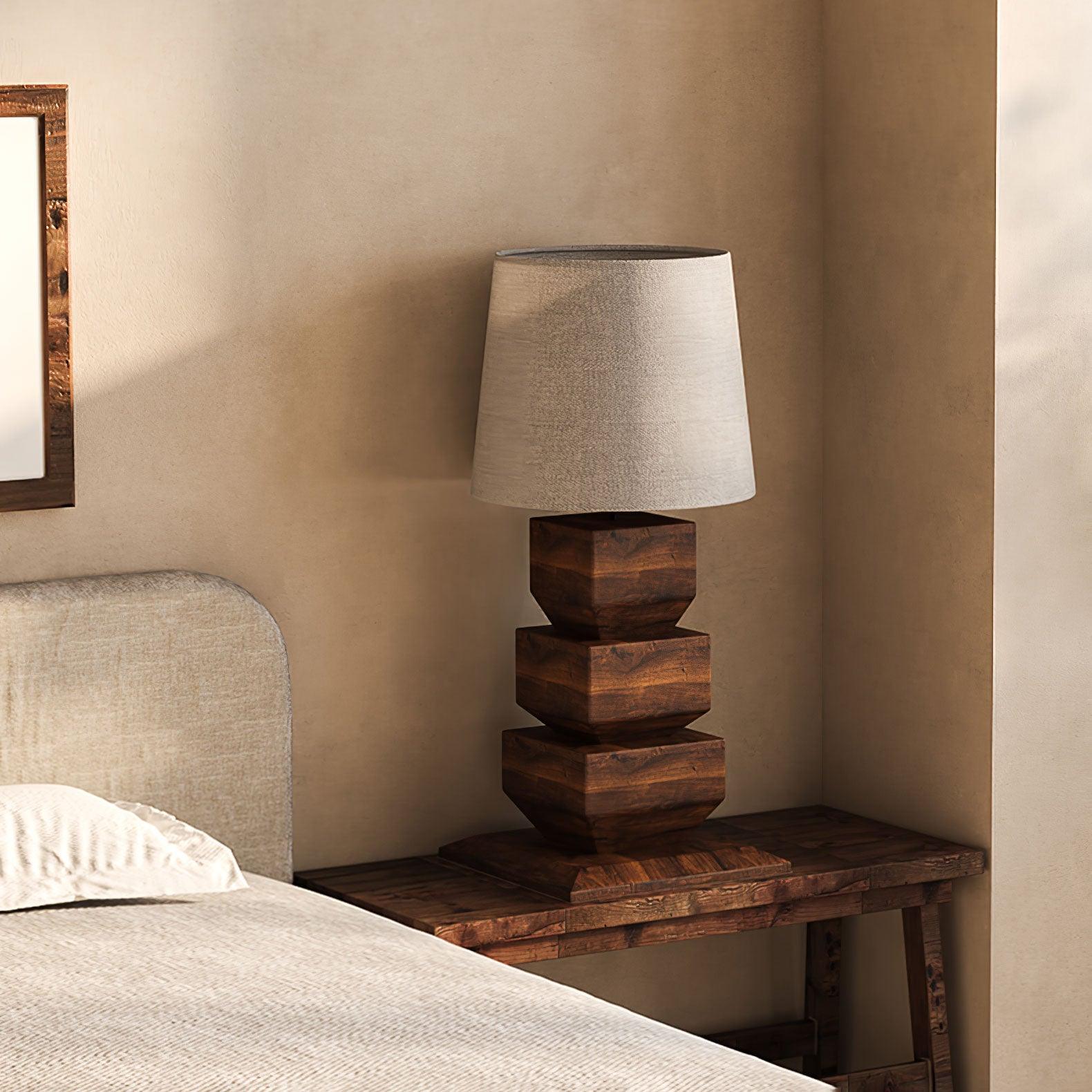 Stacked Wooden Table Lamp - Blowlighting