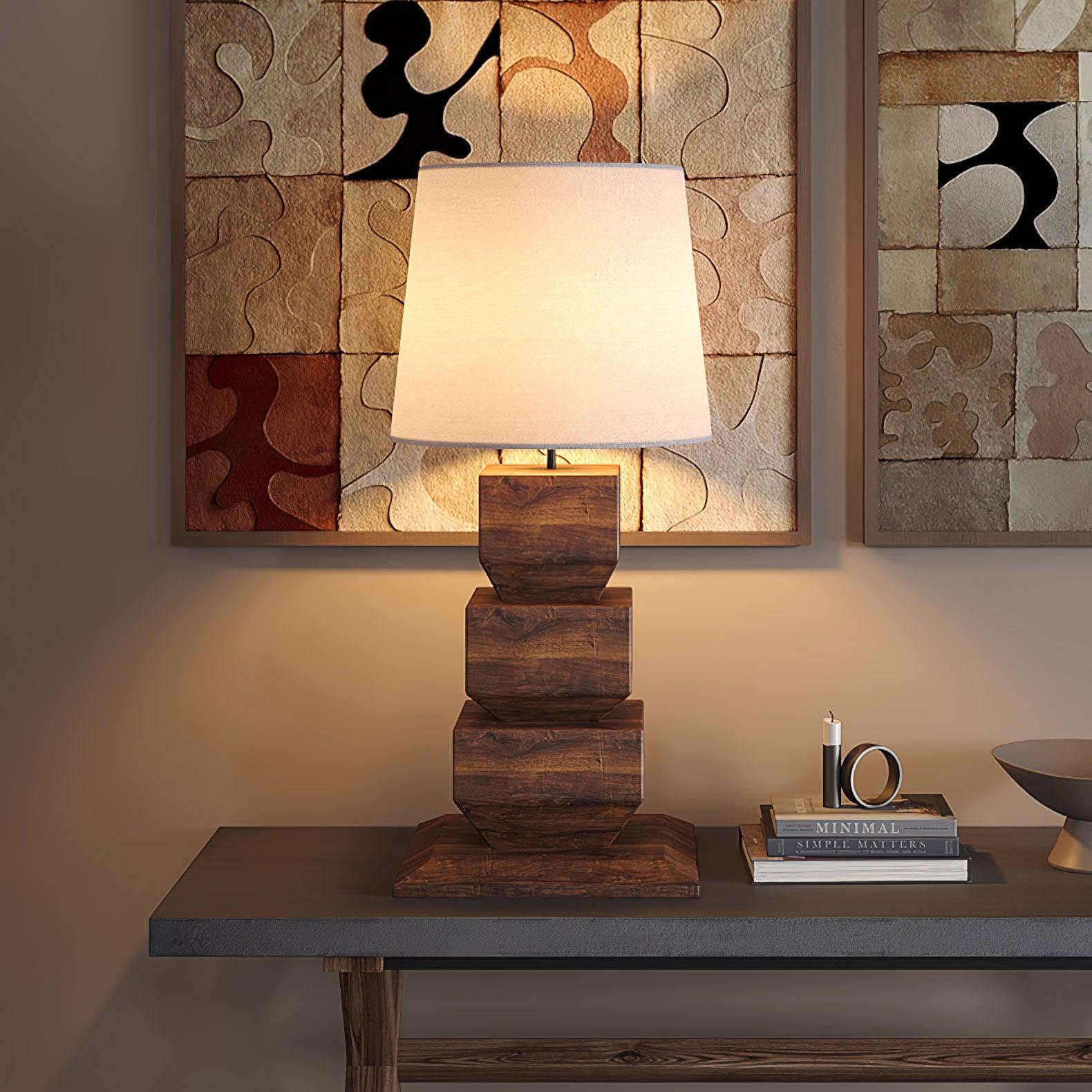Stacked Wooden Table Lamp - Blowlighting