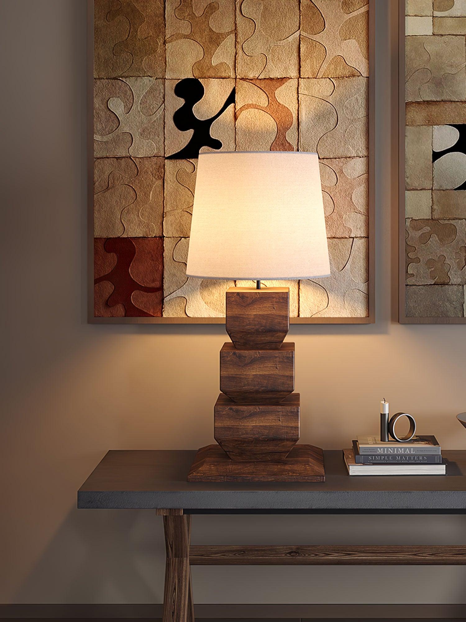 Stacked Wooden Table Lamp - Blowlighting