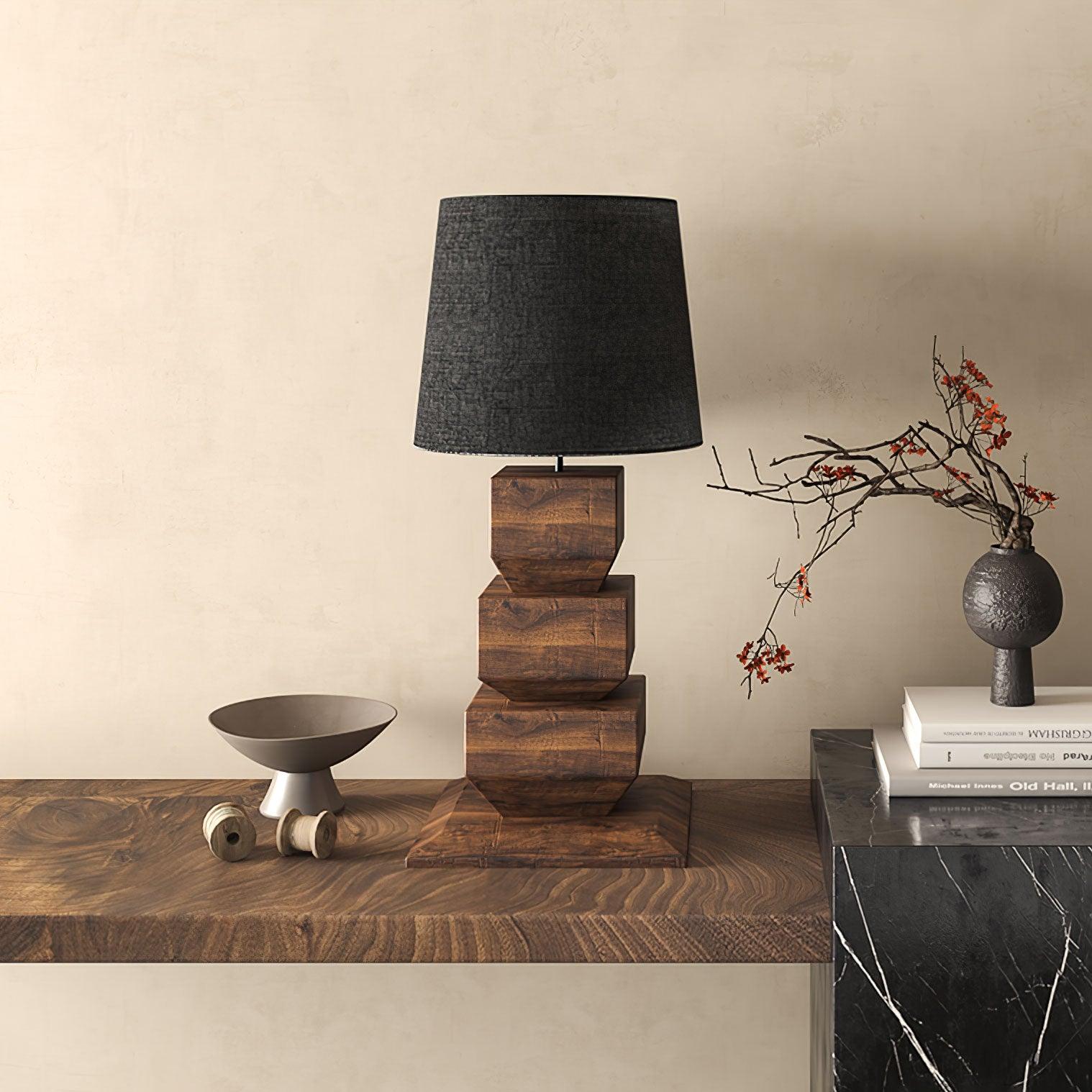 Stacked Wooden Table Lamp - Blowlighting