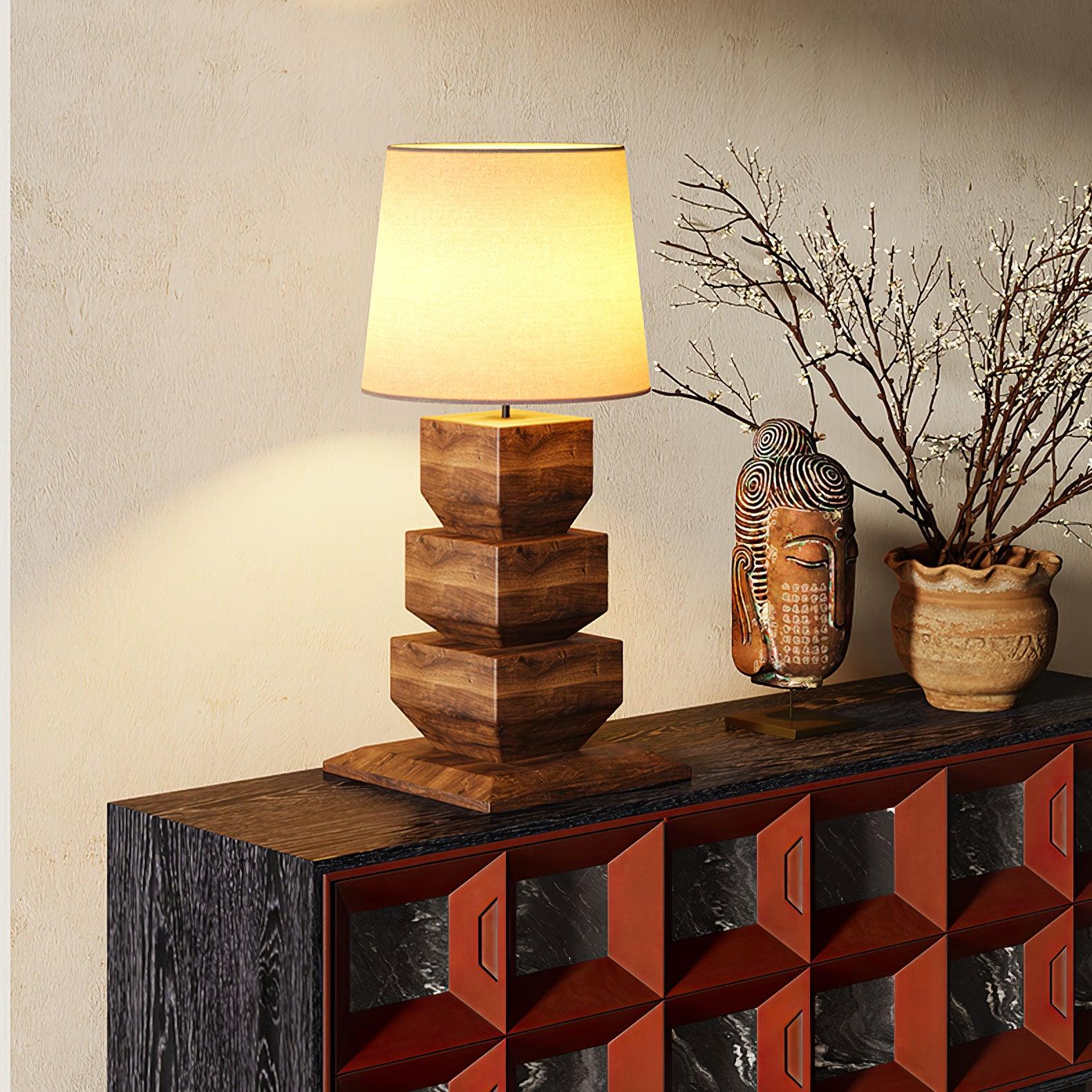 Stacked Wooden Table Lamp - Blowlighting