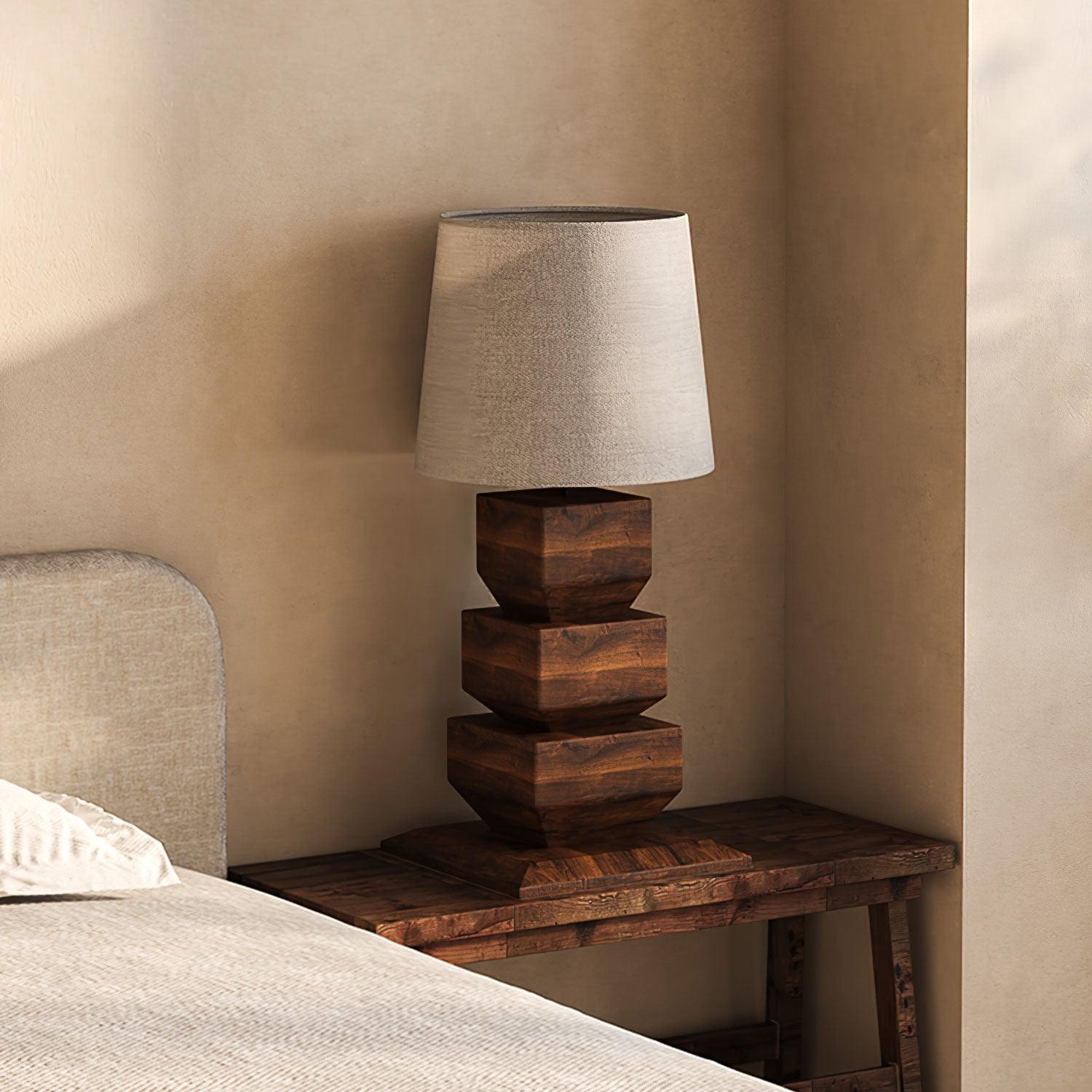 Stacked Wooden Table Lamp - Blowlighting