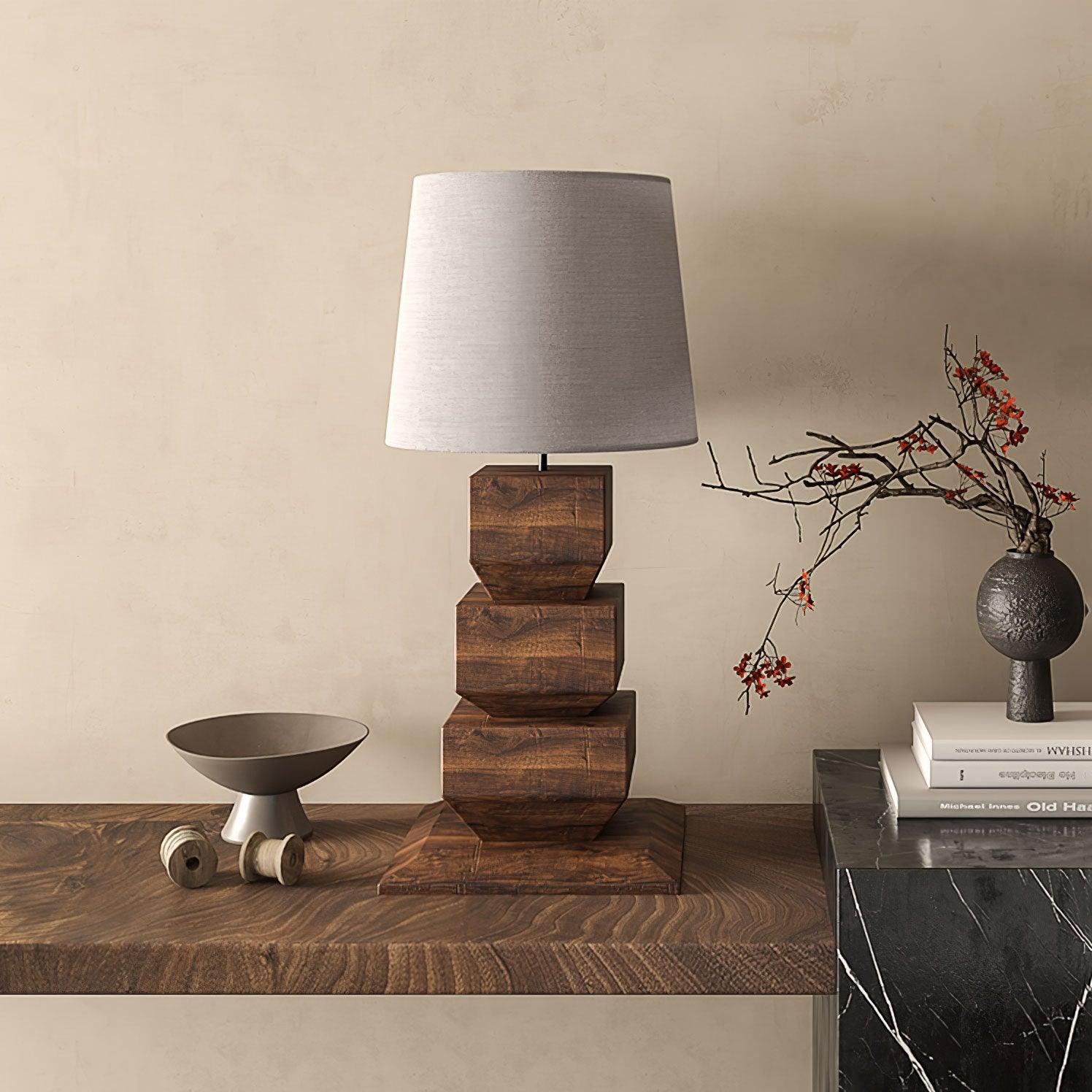 Stacked Wooden Table Lamp - Blowlighting