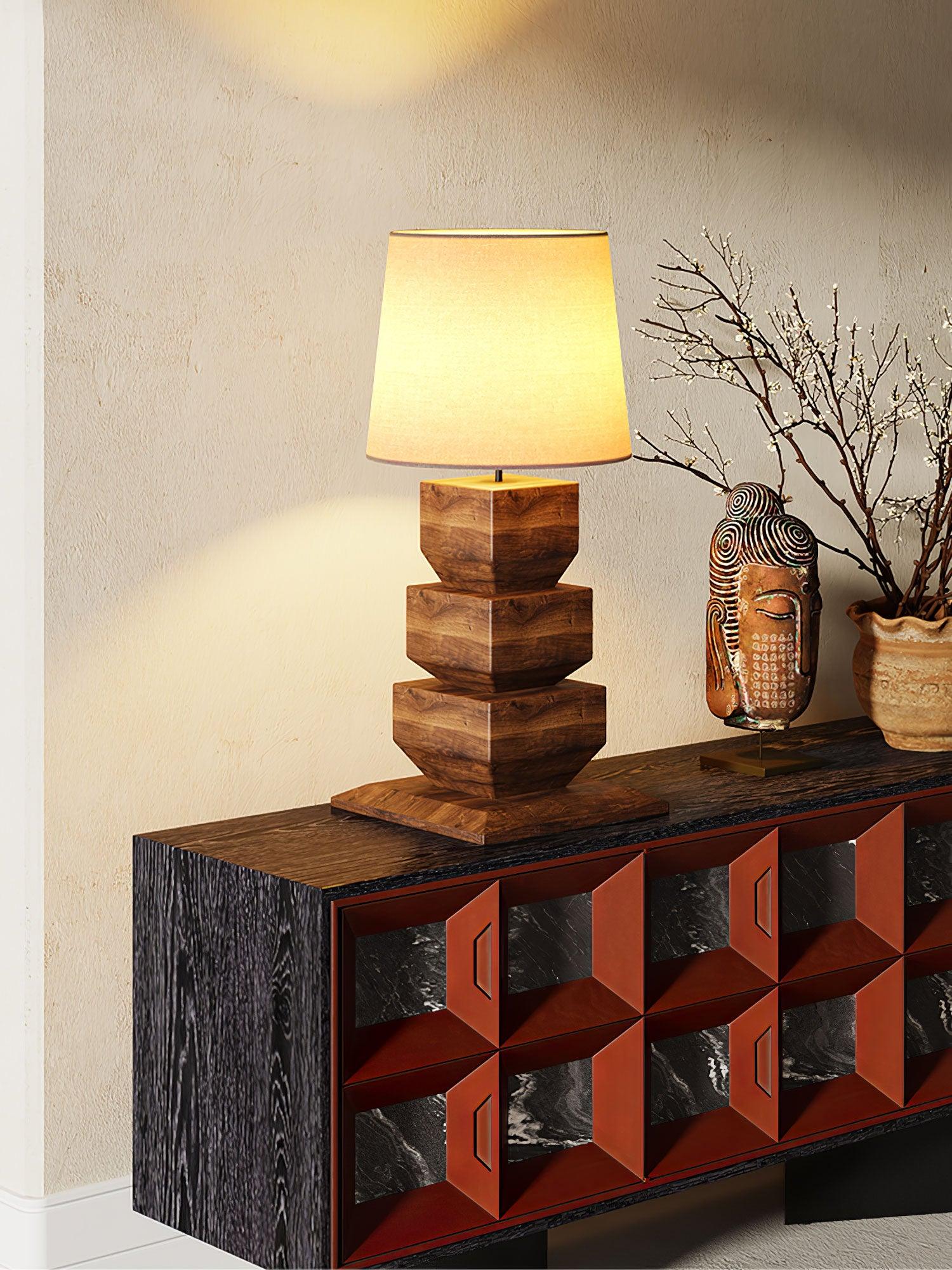 Stacked Wooden Table Lamp - Blowlighting