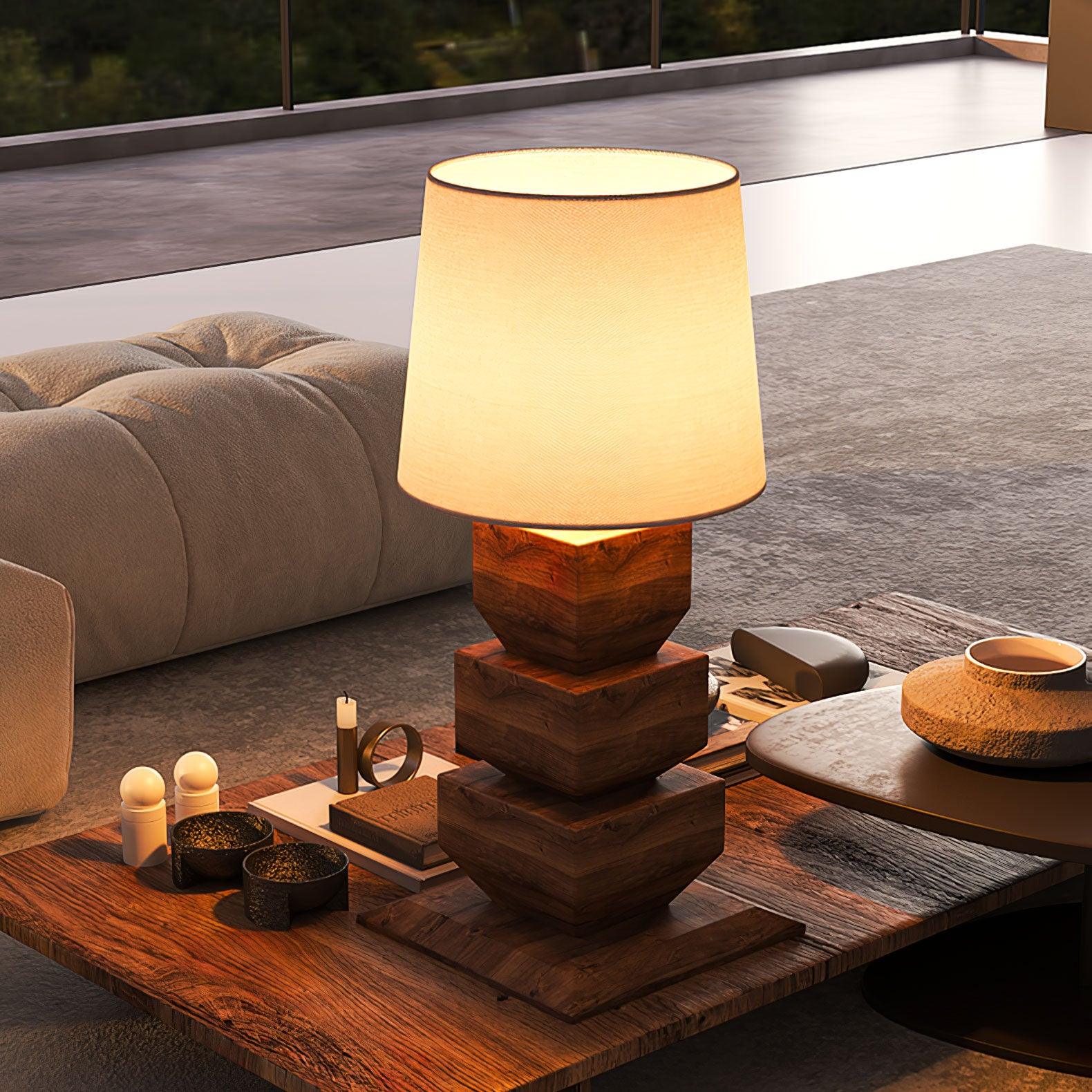 Stacked Wooden Table Lamp - Blowlighting