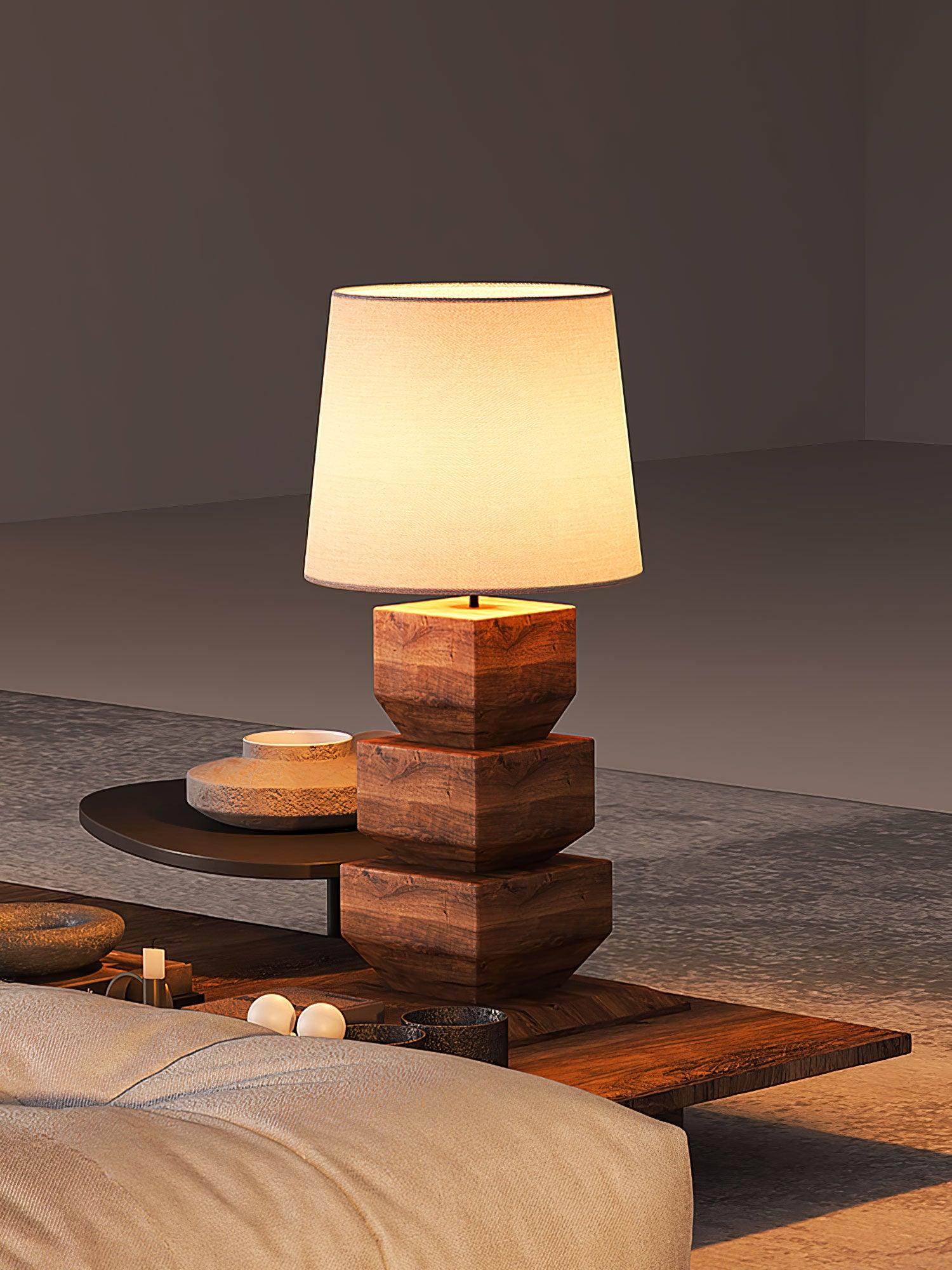Stacked Wooden Table Lamp - Blowlighting
