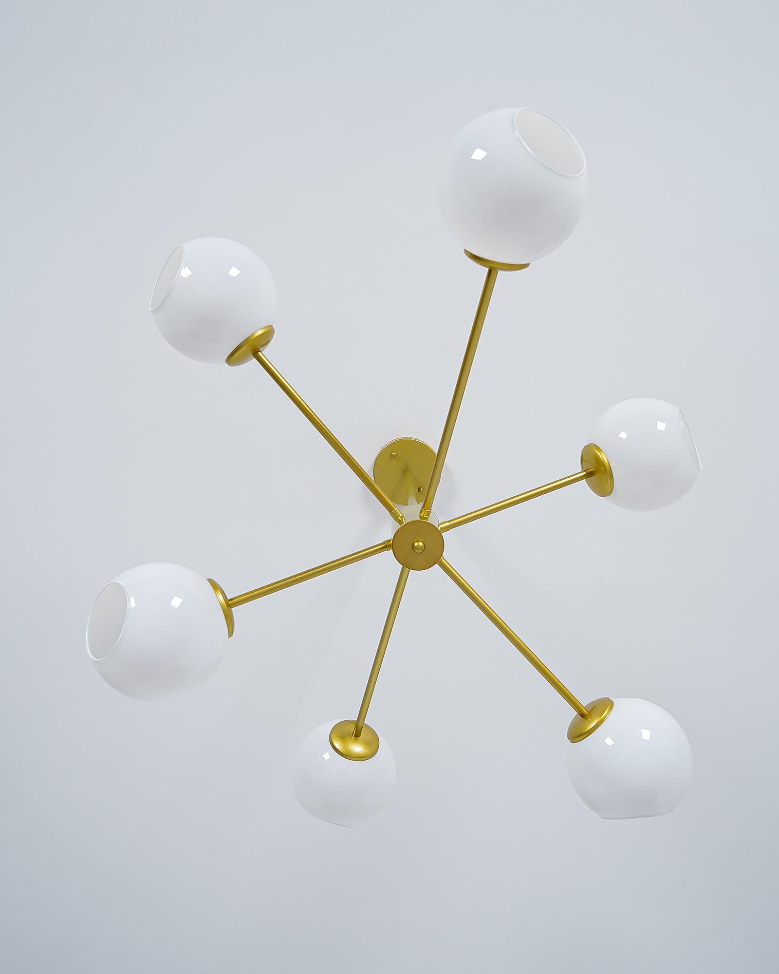 Staggered Glass 6 Light Chandelier - Blowlighting