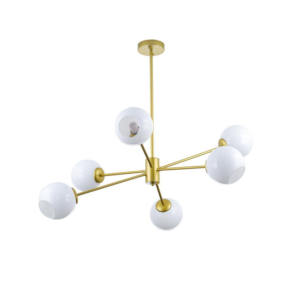 Staggered Glass 6 Light Chandelier - Blowlighting
