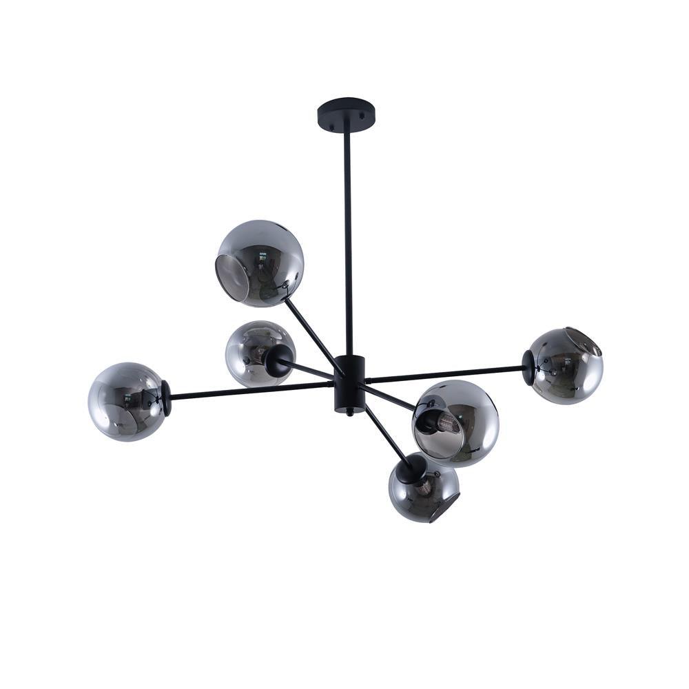 Staggered Glass 6 Light Chandelier - Blowlighting
