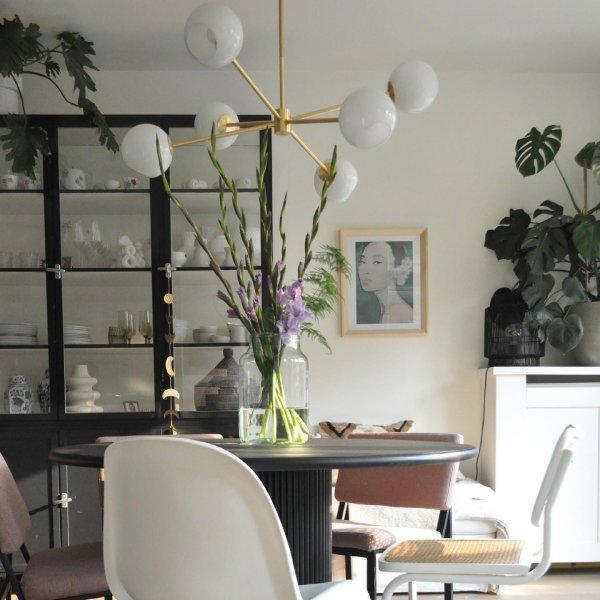 Staggered Glass 6 Light Chandelier - Blowlighting
