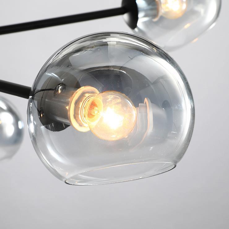 Staggered Glass 6 Light Chandelier - Blowlighting