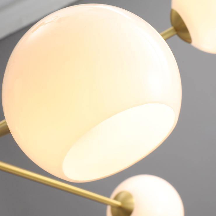 Staggered Glass 6 Light Chandelier - Blowlighting