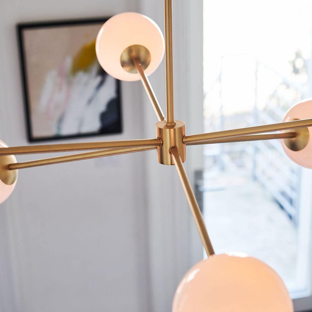 Staggered Glass 6 Light Chandelier - Blowlighting