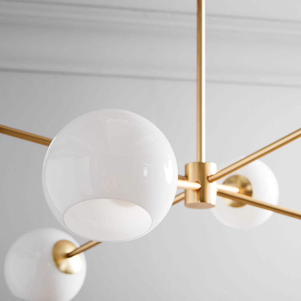 Staggered Glass 6 Light Chandelier - Blowlighting