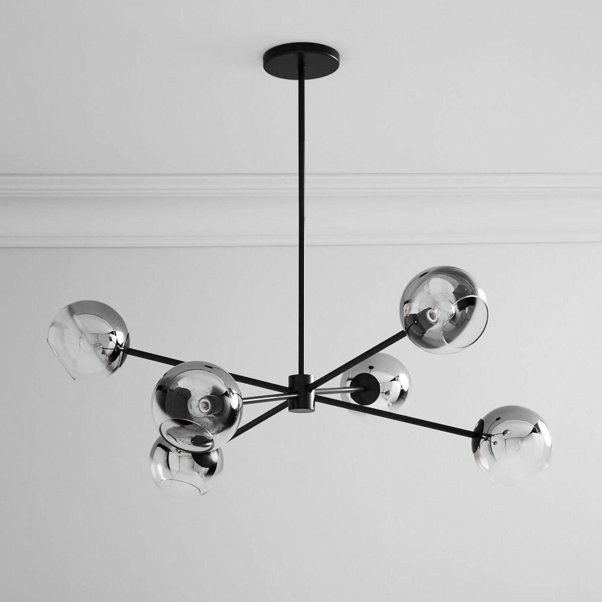 Staggered Glass 6 Light Chandelier - Blowlighting