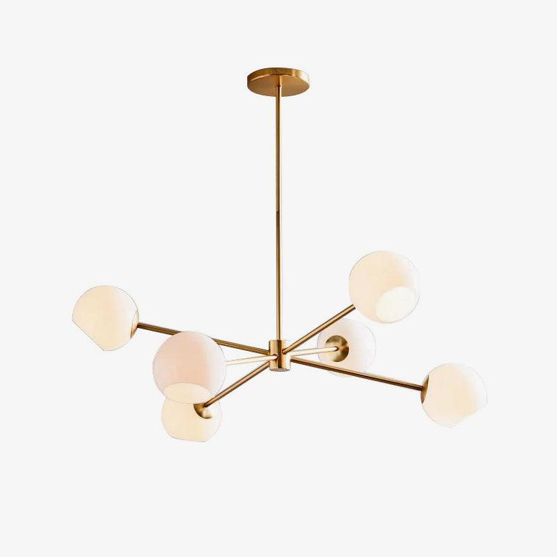 Staggered Glass 6 Light Chandelier - Blowlighting