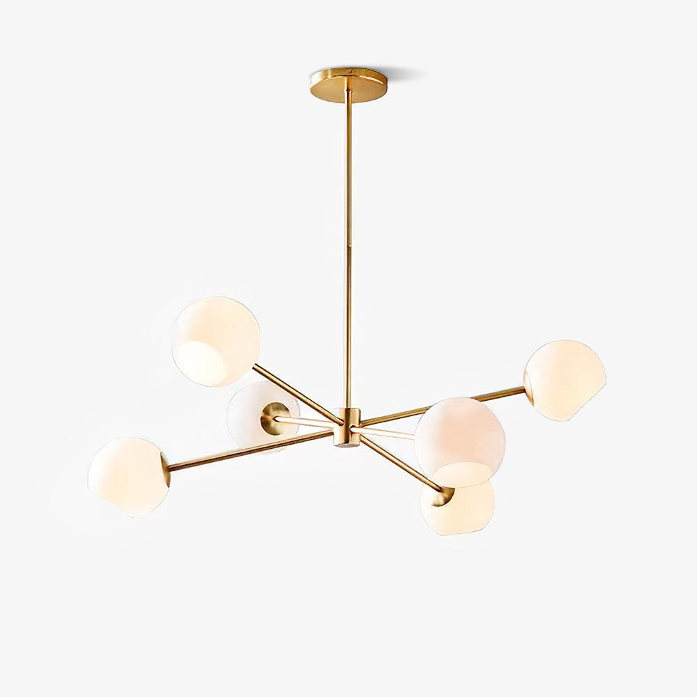 Staggered Glass 6 Light Chandelier - Blowlighting