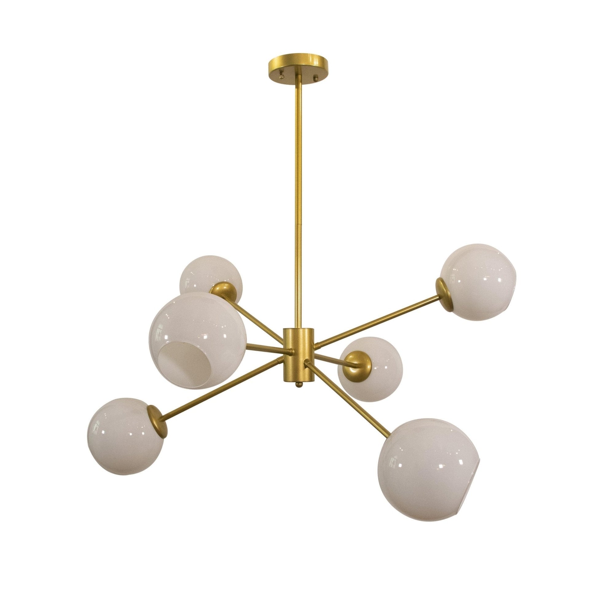 Staggered Glass 6 Light Chandelier - Blowlighting