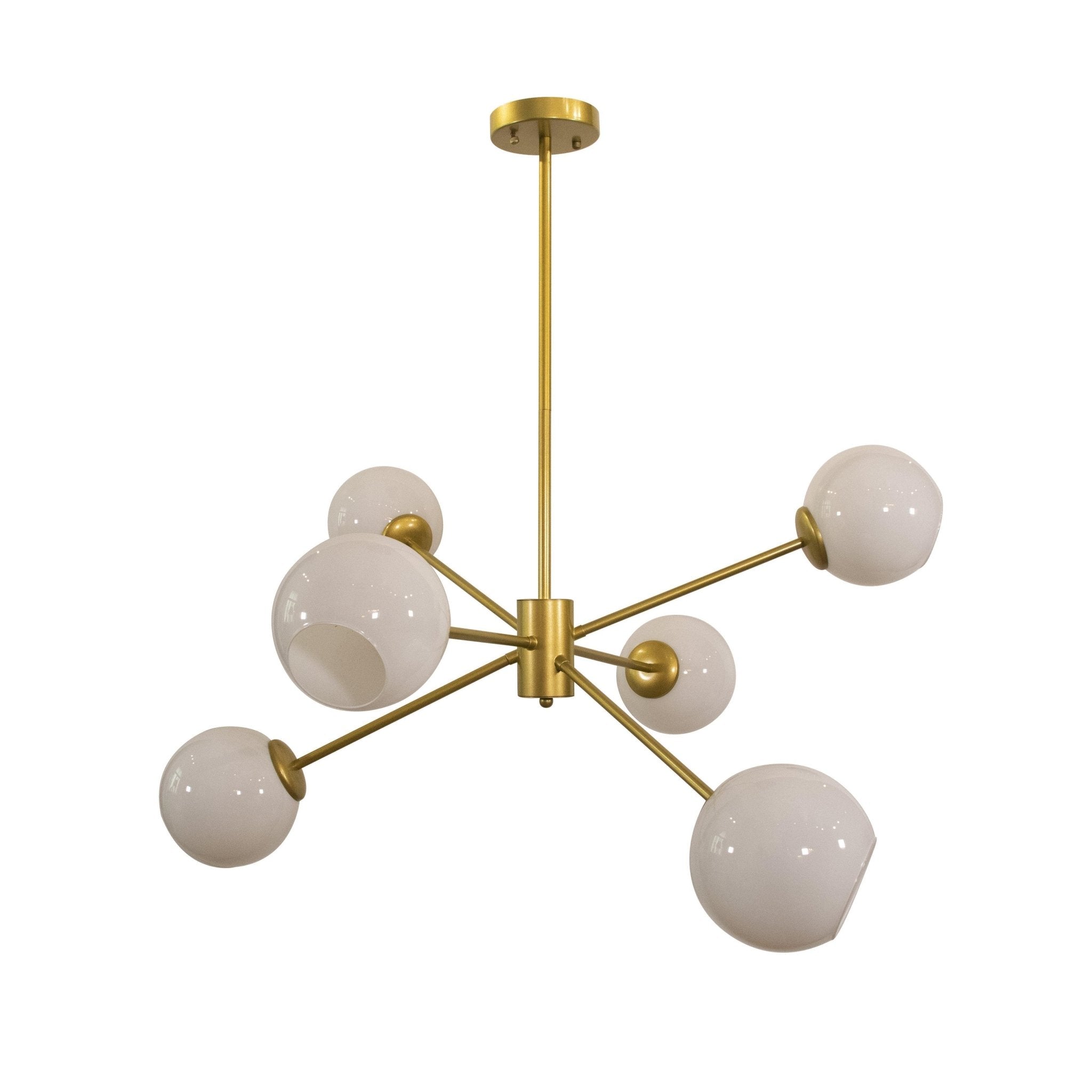 Staggered Glass 6 Light Chandelier - Blowlighting