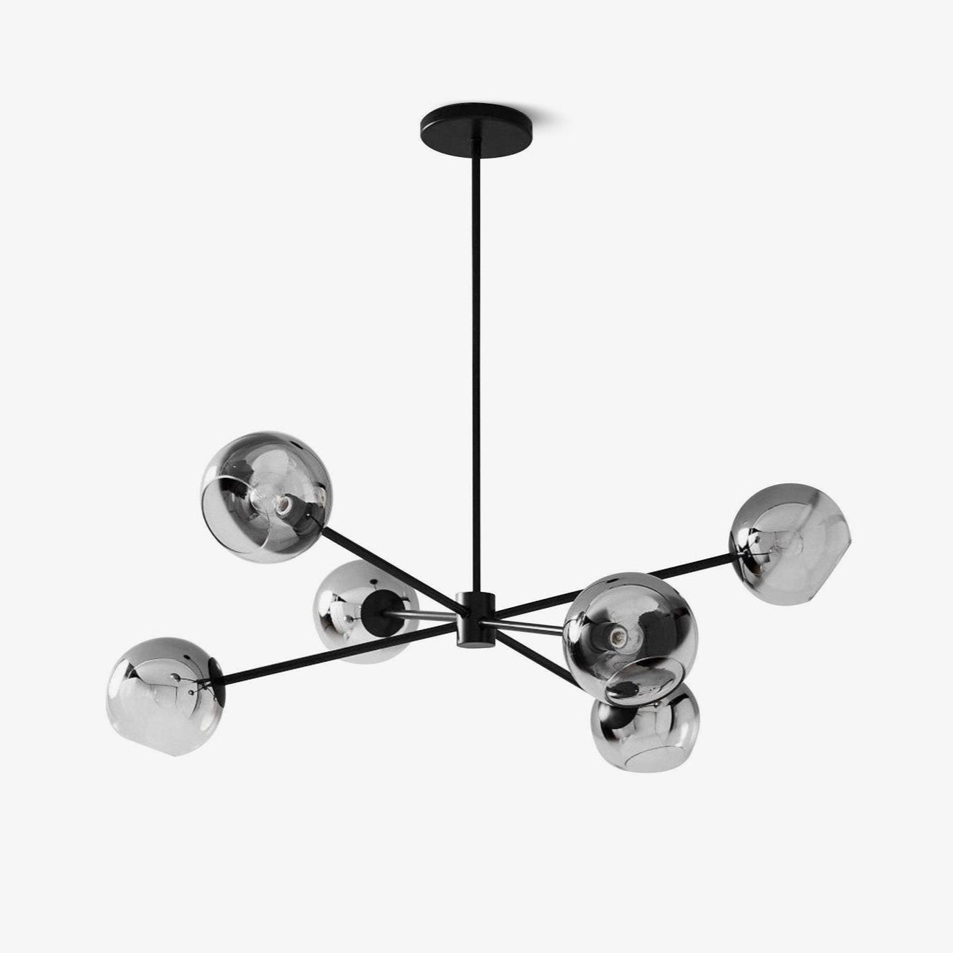 Staggered Glass 6 Light Chandelier - Blowlighting