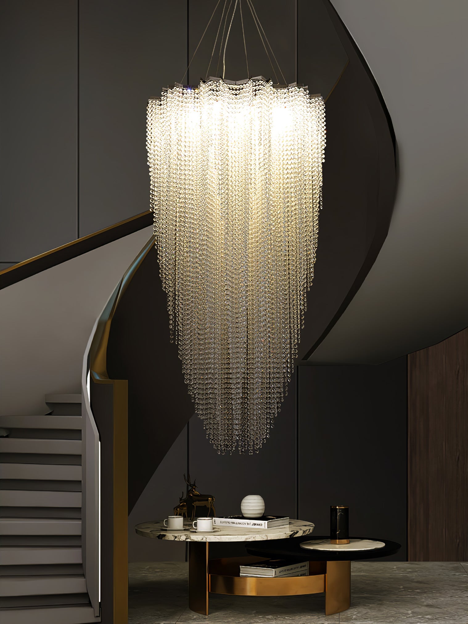 Zashayra Crystal Column Chandelier - Blowlighting