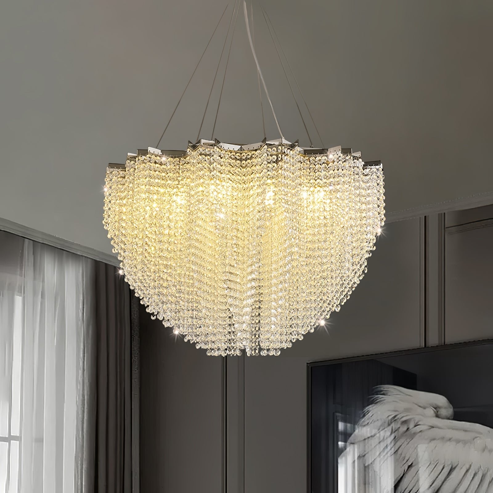 Zashayra Crystal Column Chandelier - Blowlighting