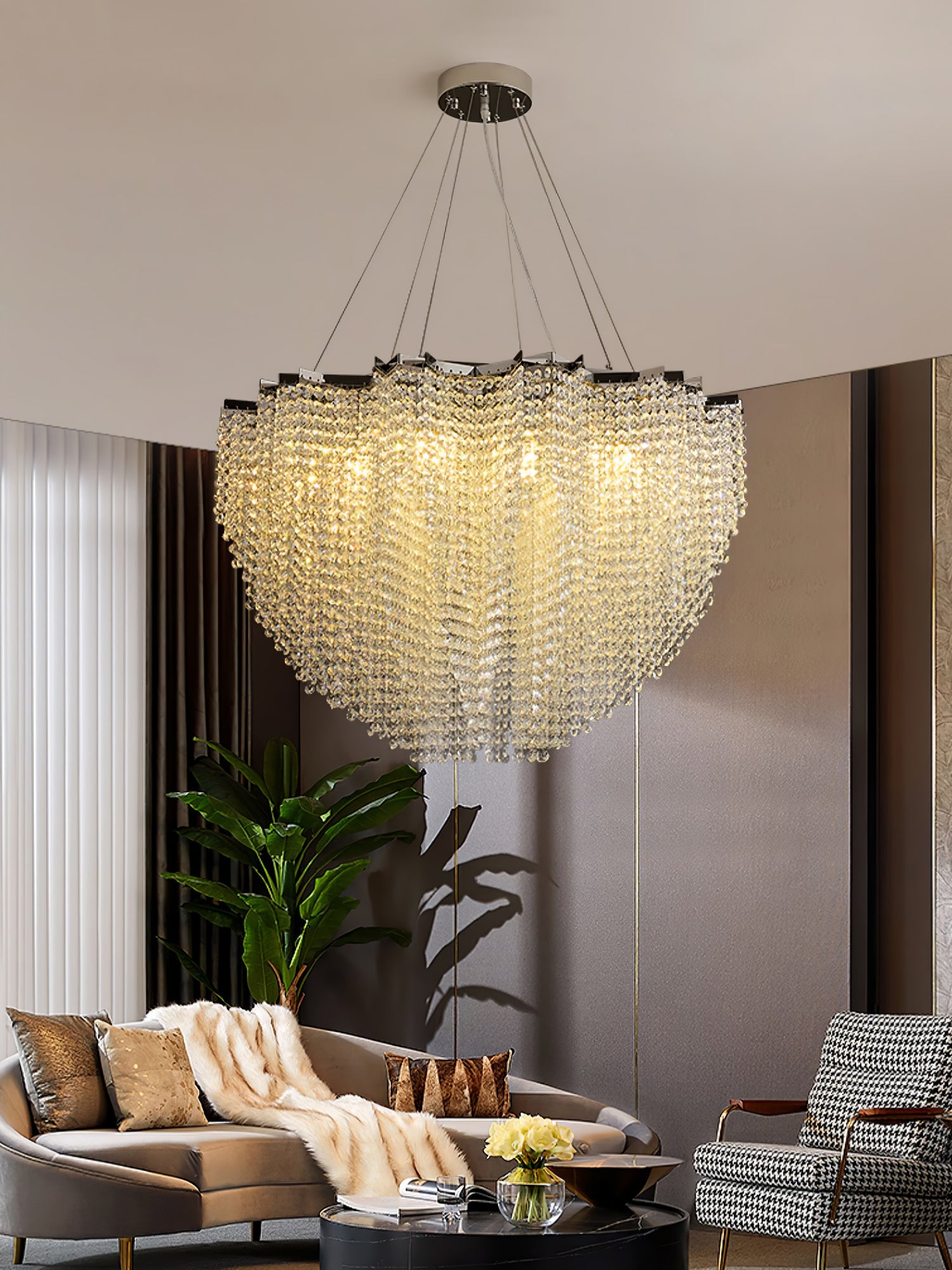 Zashayra Crystal Column Chandelier - Blowlighting