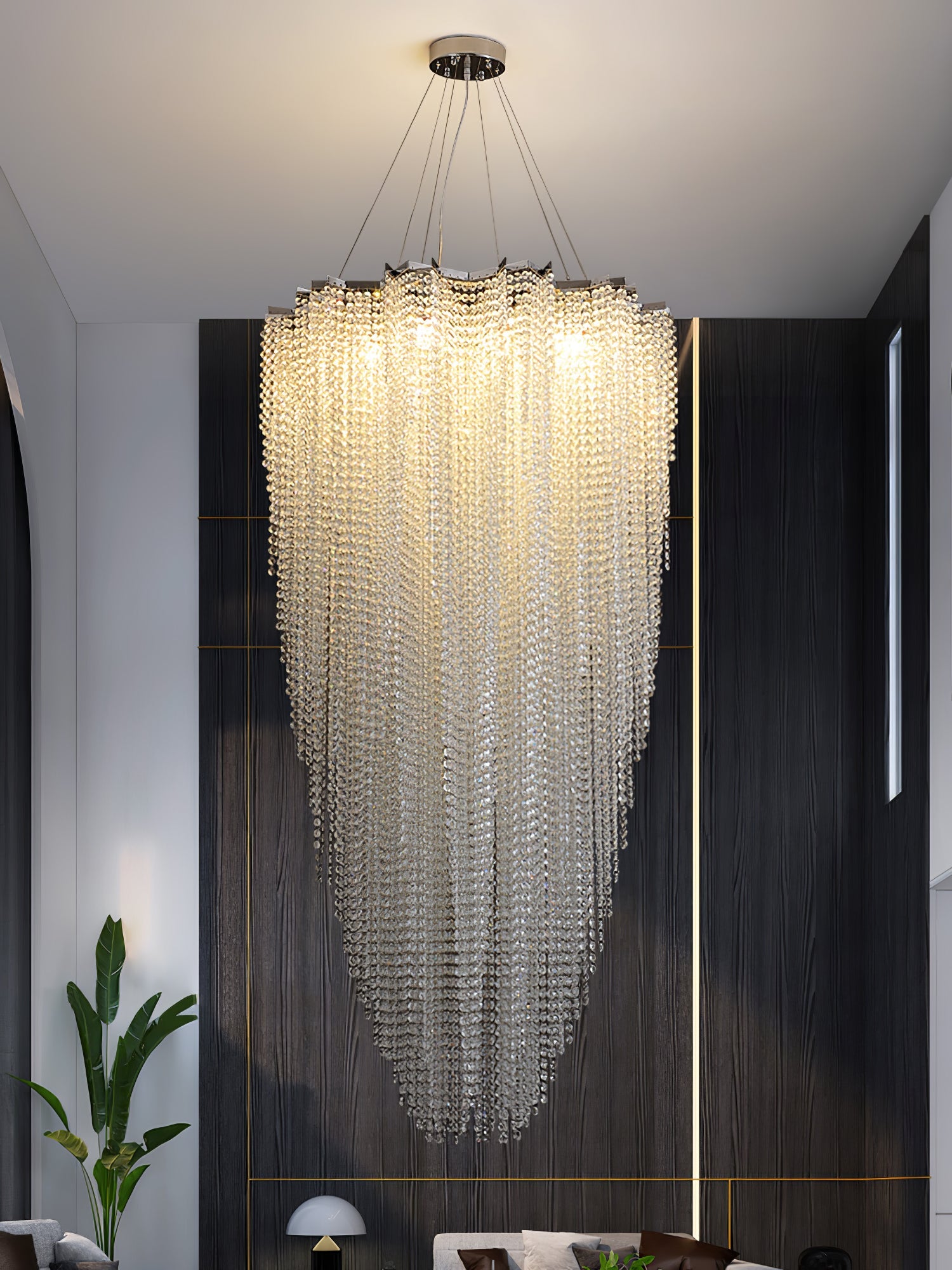 Zashayra Crystal Column Chandelier - Blowlighting