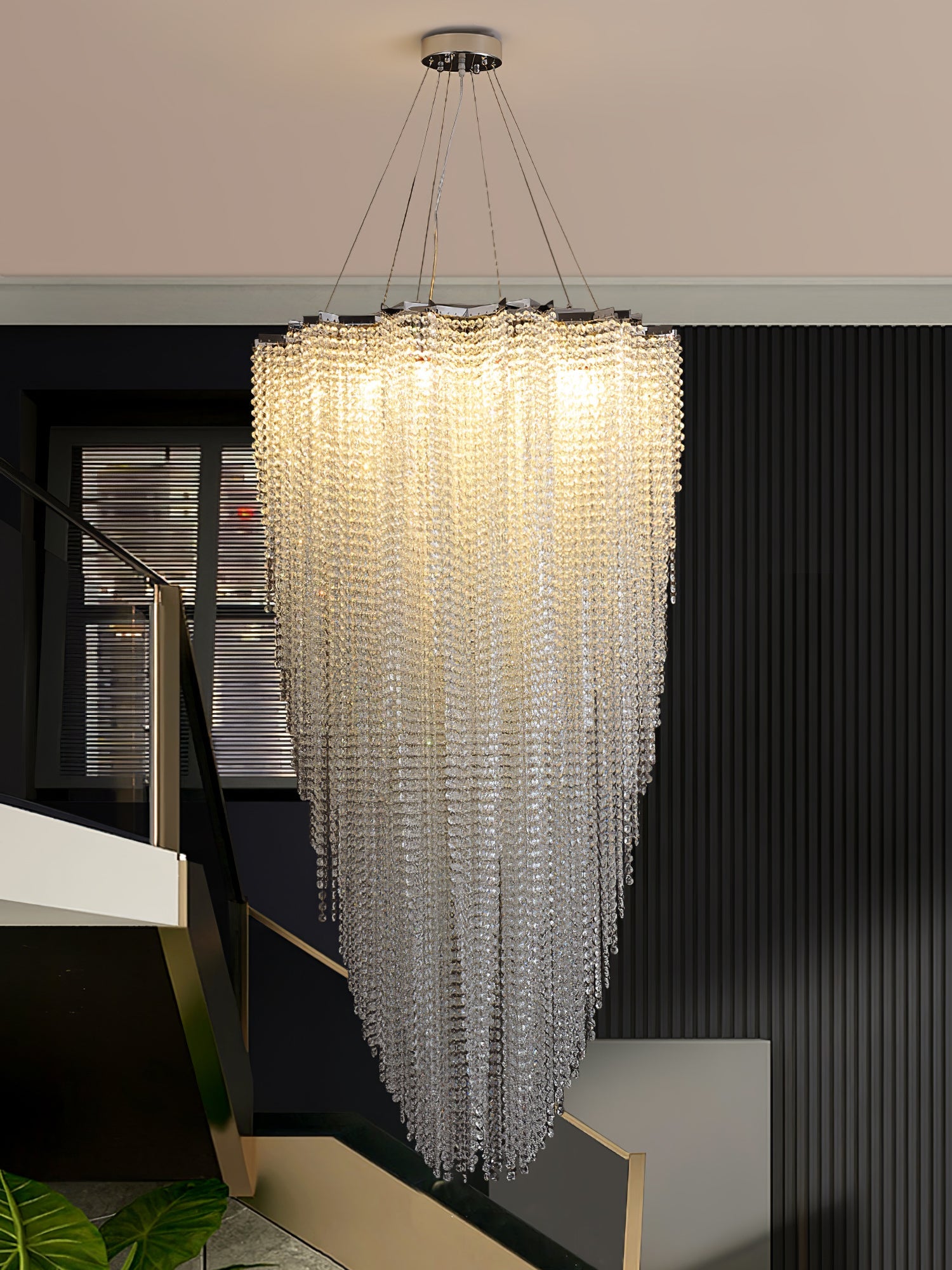 Zashayra Crystal Column Chandelier - Blowlighting