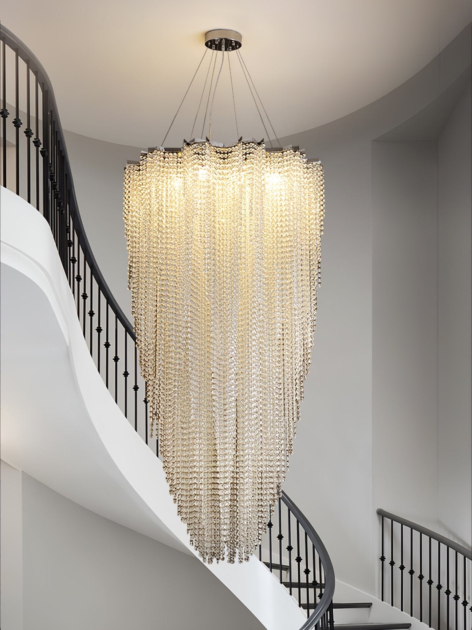 Zashayra Crystal Column Chandelier - Blowlighting