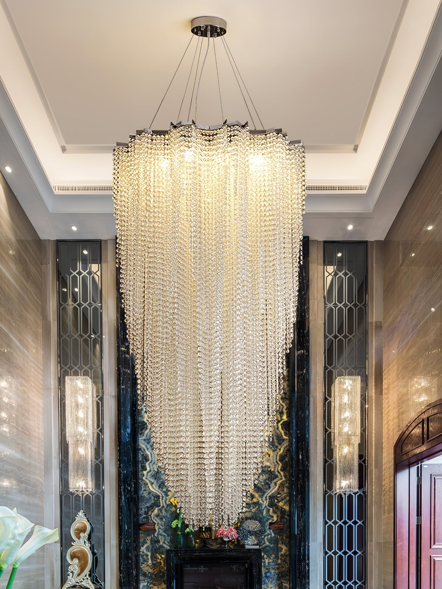 Zashayra Crystal Column Chandelier - Blowlighting