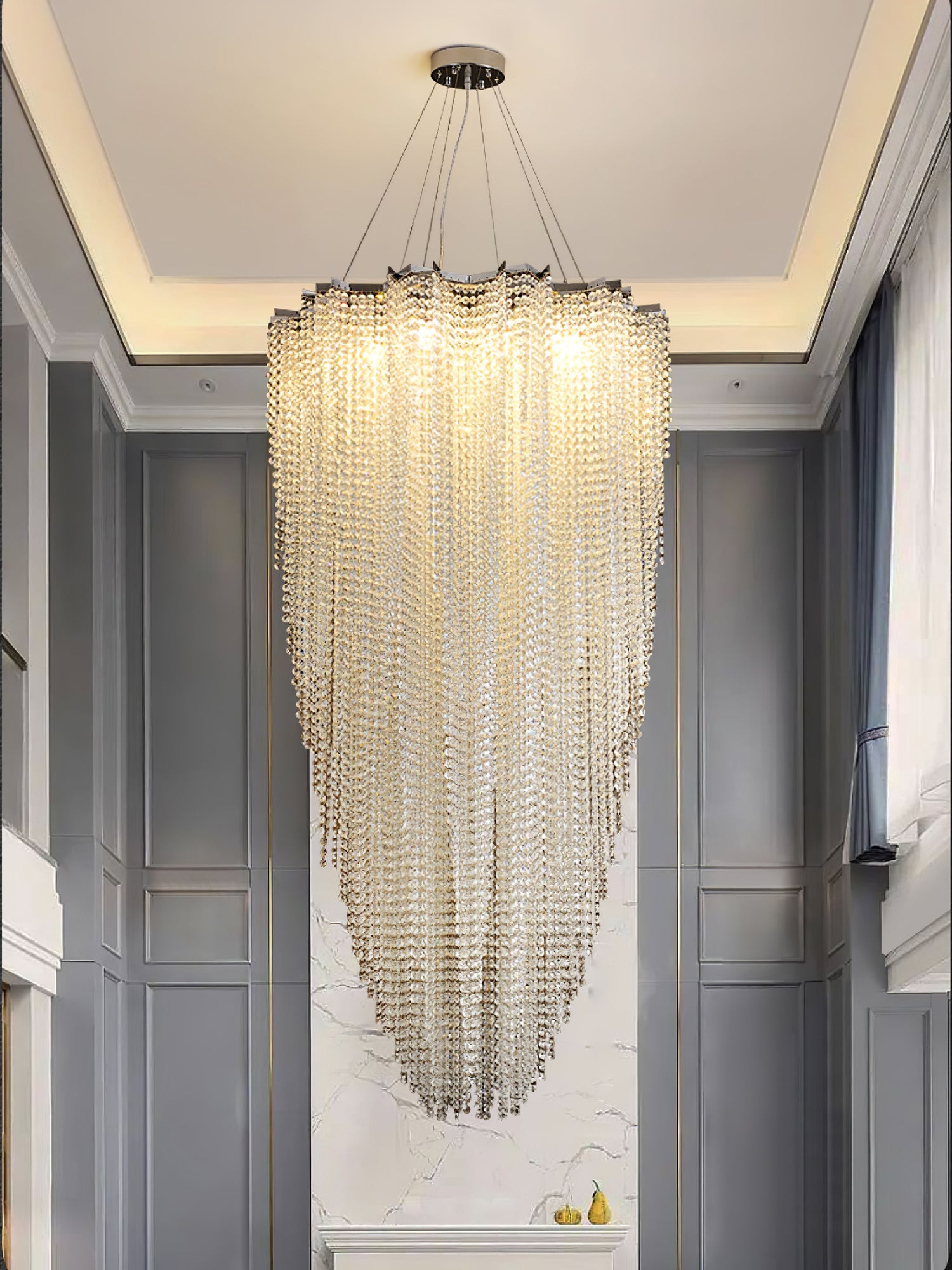 Zashayra Crystal Column Chandelier - Blowlighting