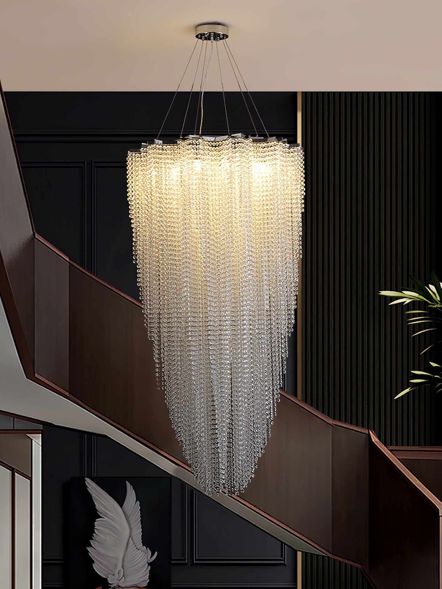 Zashayra Crystal Column Chandelier - Blowlighting