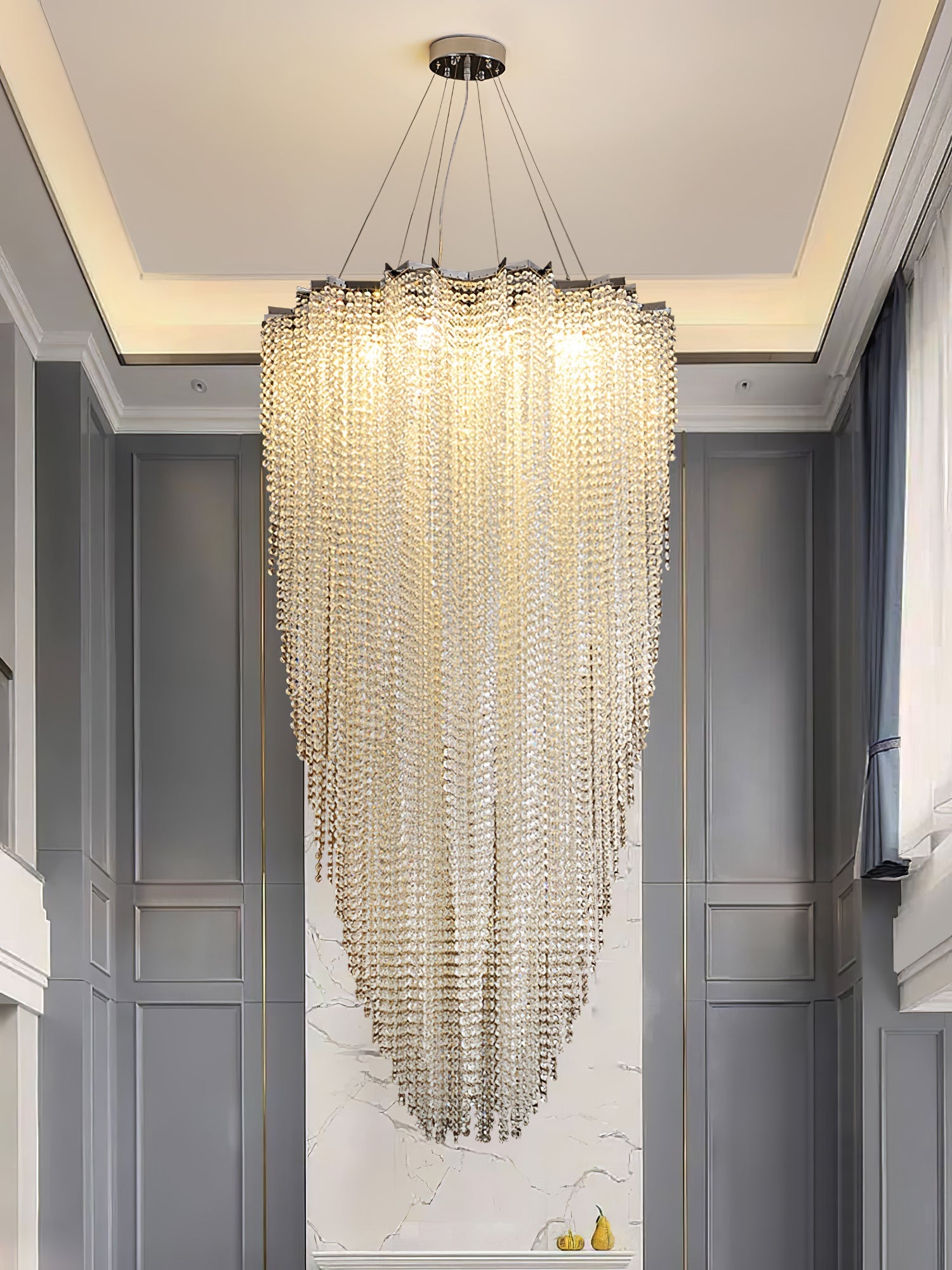 Zashayra Crystal Column Chandelier - Blowlighting