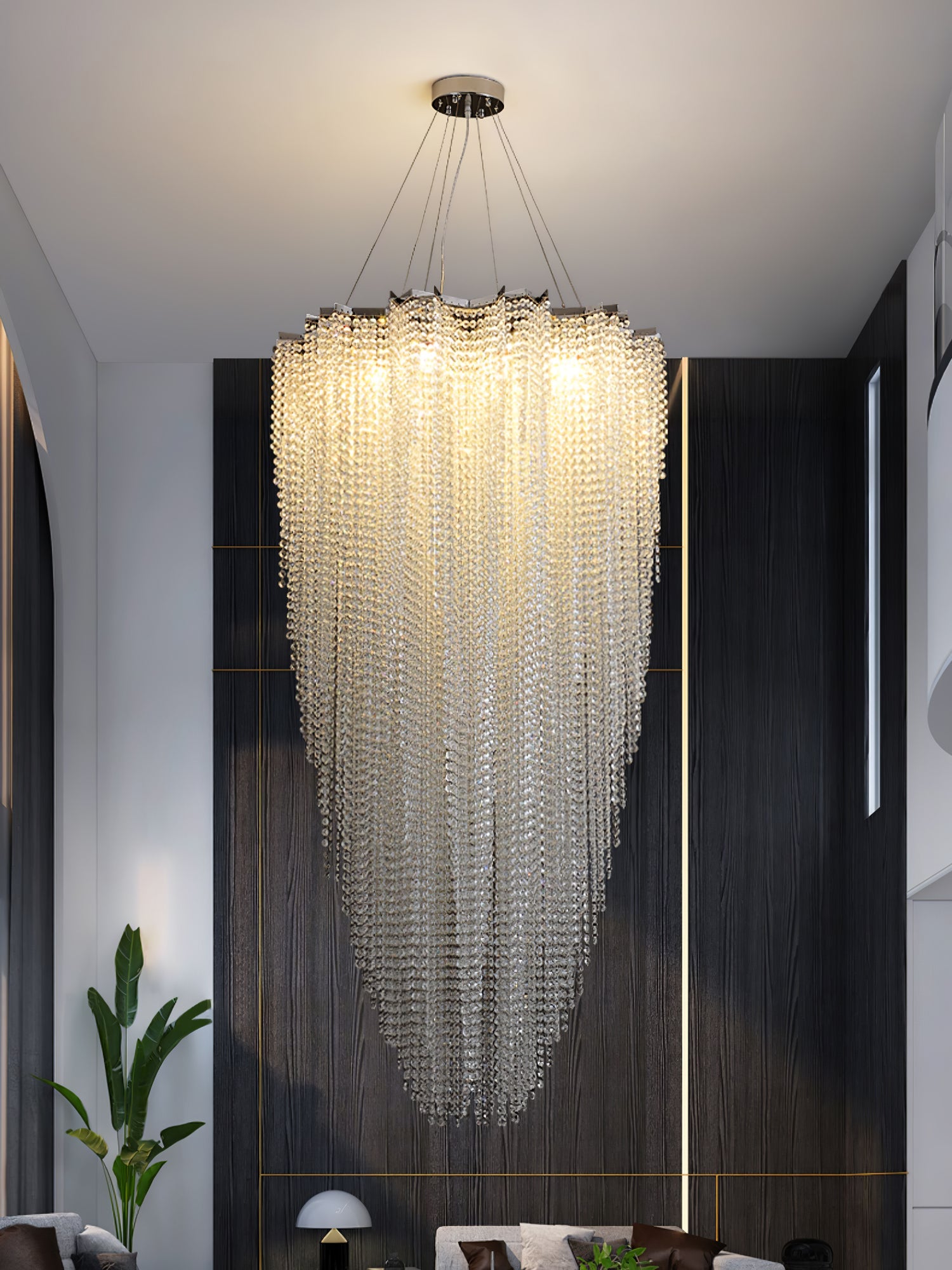 Zashayra Crystal Column Chandelier - Blowlighting