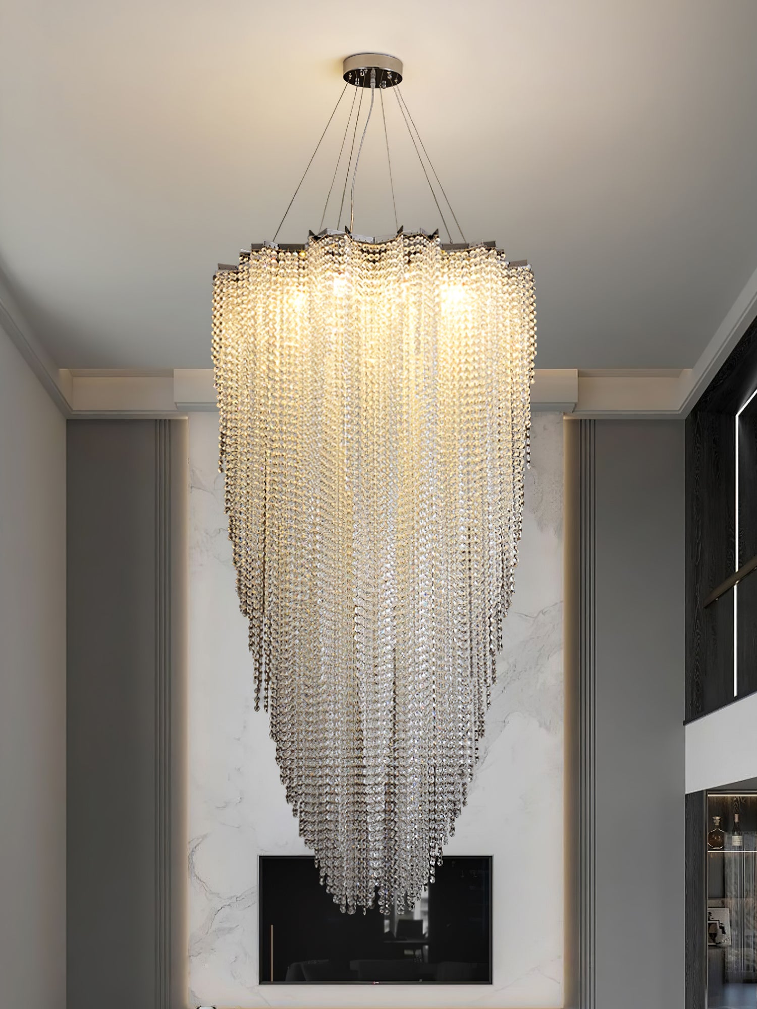 Zashayra Crystal Column Chandelier - Blowlighting